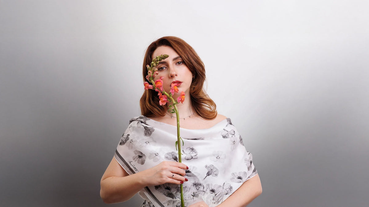 Maria Costake Turns Botanical Watercolors Into Silk