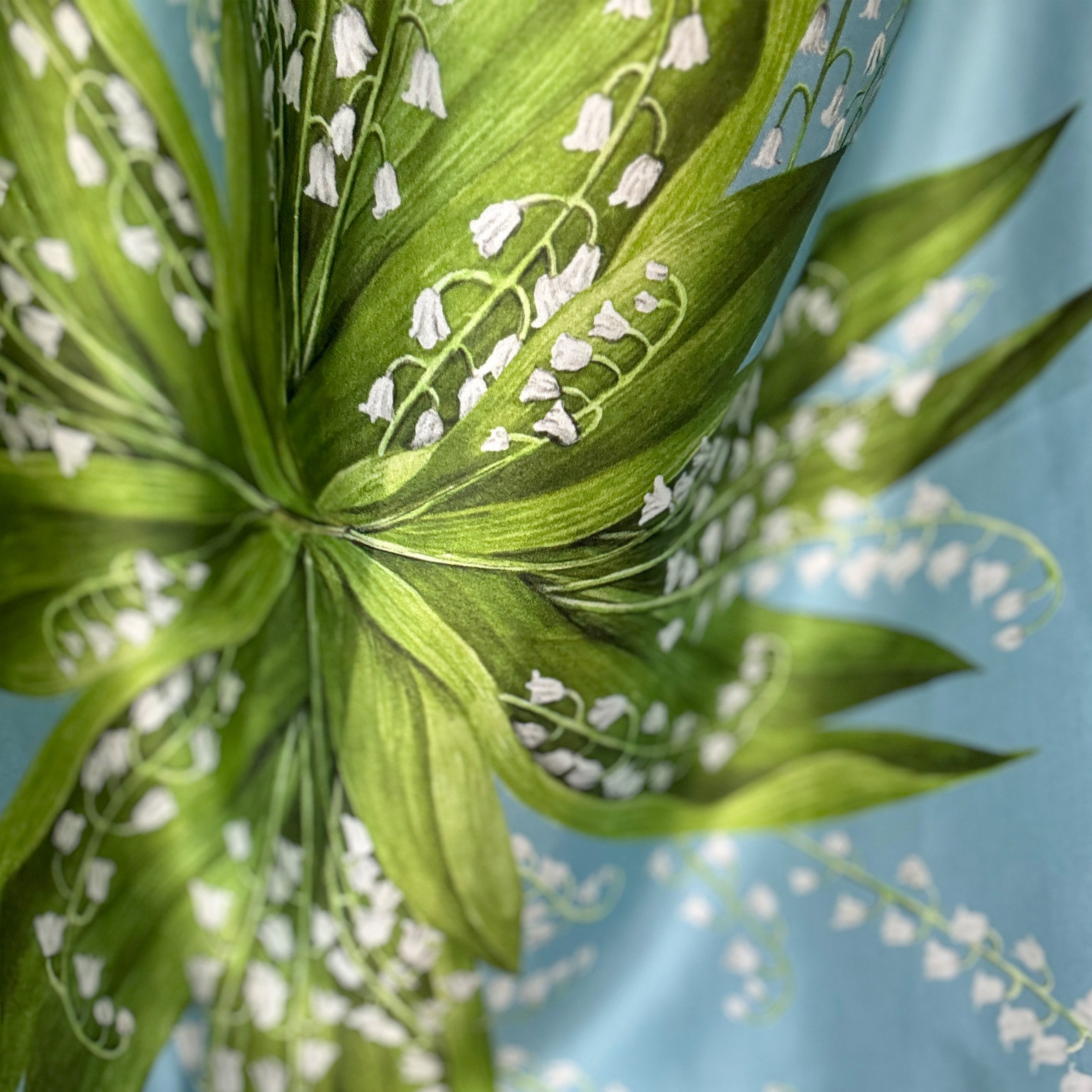 Lily of the Valley – Sky Blue Silk Scarf