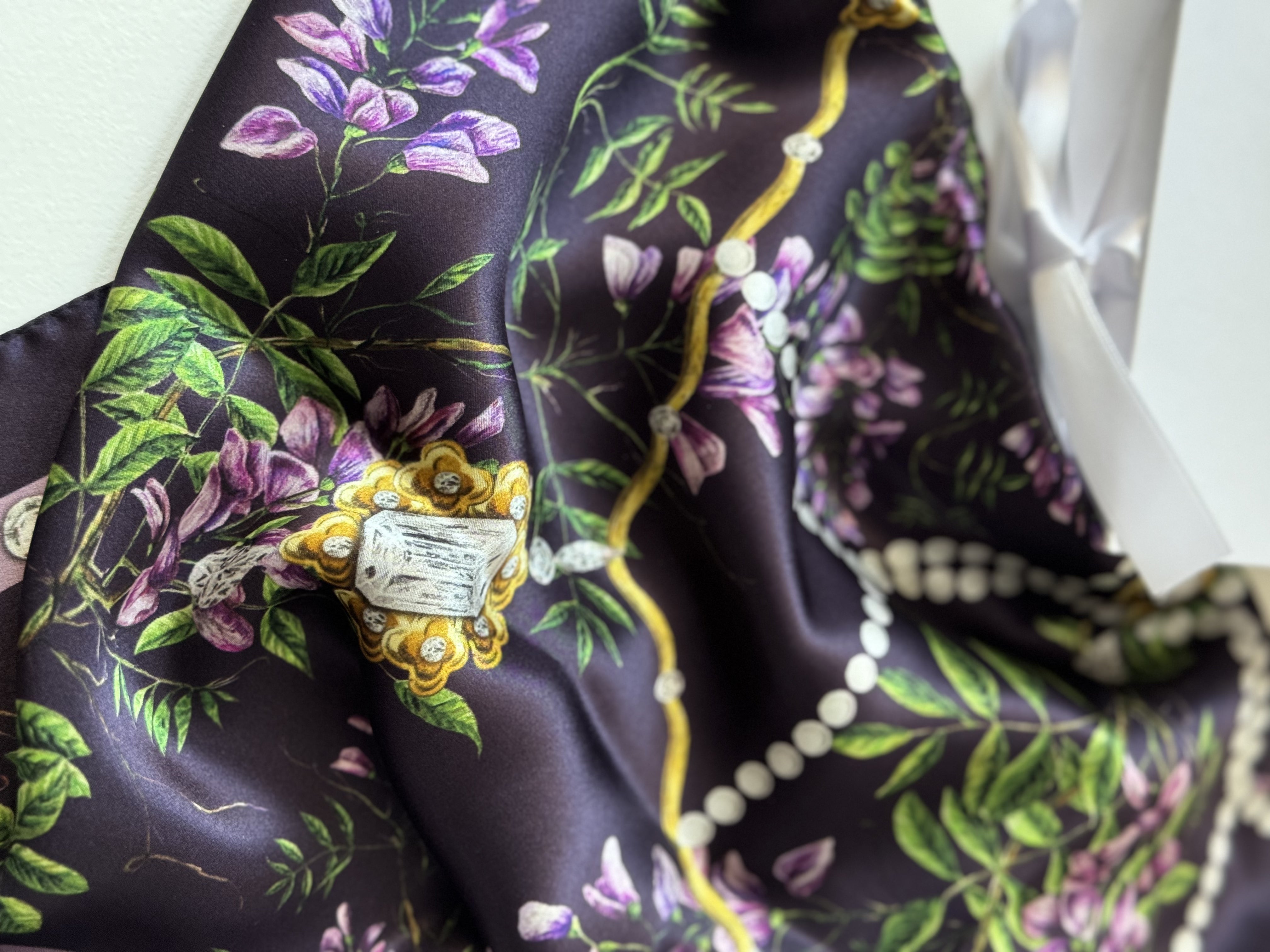 Wisteria Diamond – Violet Silk Scarf