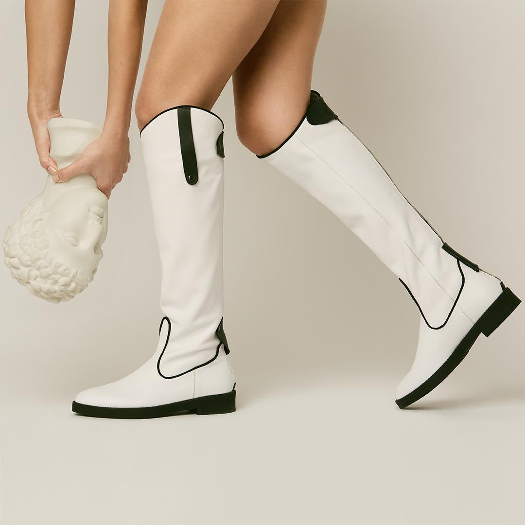 Sky-High Cloud Dancer Nappa Leather Boots