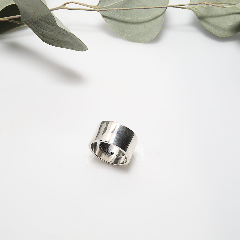 Wide LOVE Ring