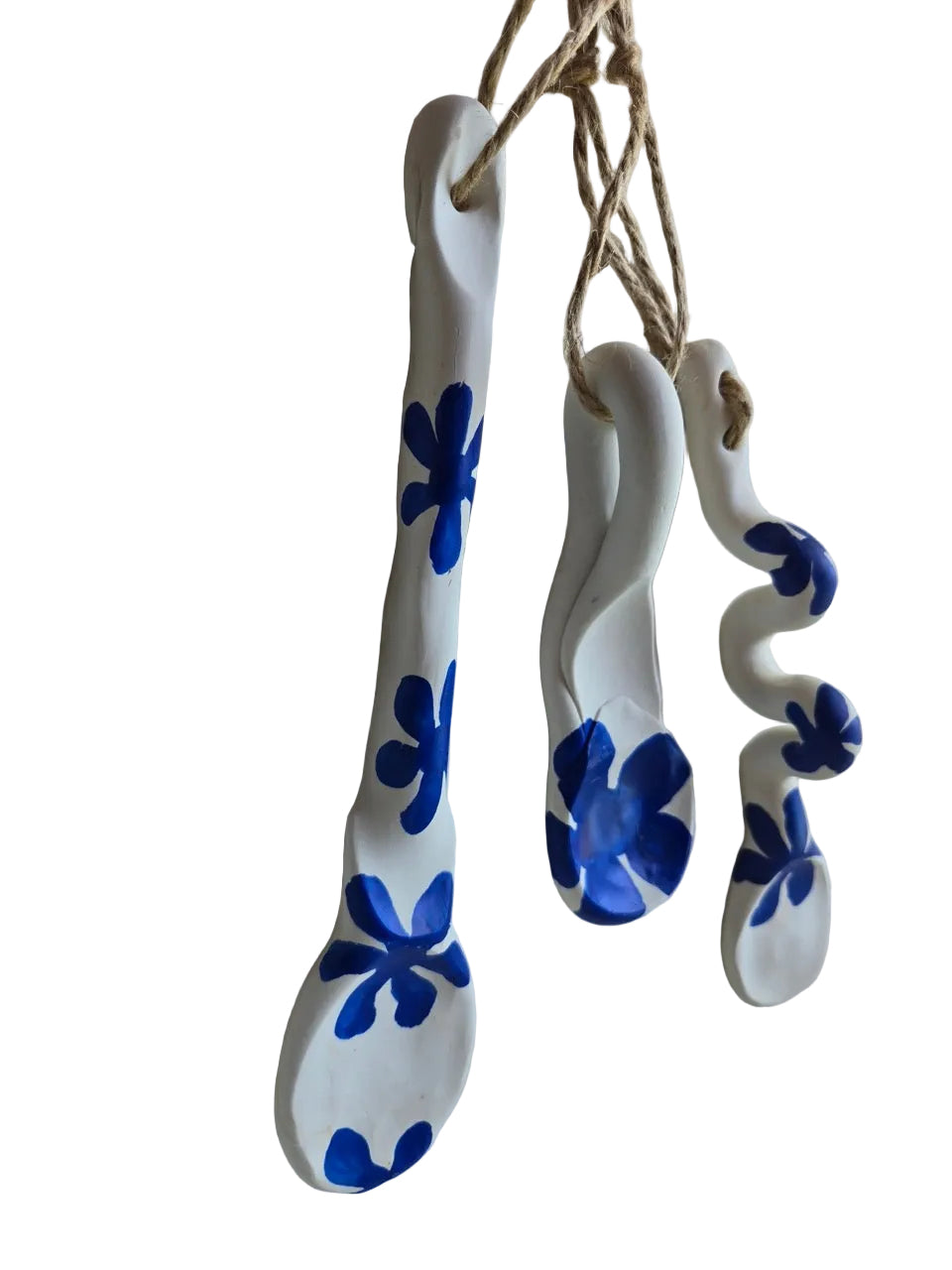 Decorative White Ceramic Spoons – Set of 3