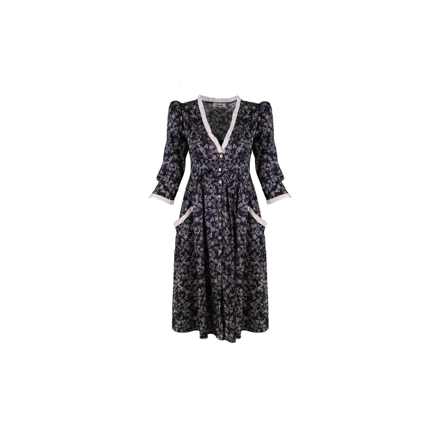 Antonia Dress / Black Floral Cotton