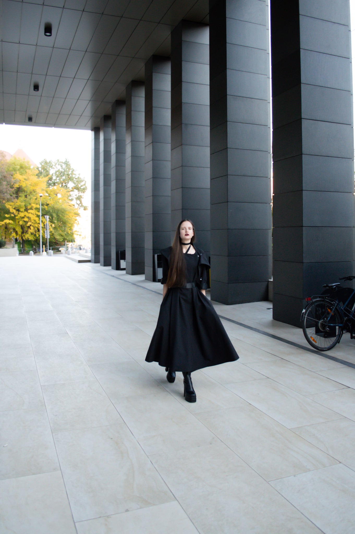 Water-Resistant Jacket with Detachable Hoodie and Adjustable Waistline in Black