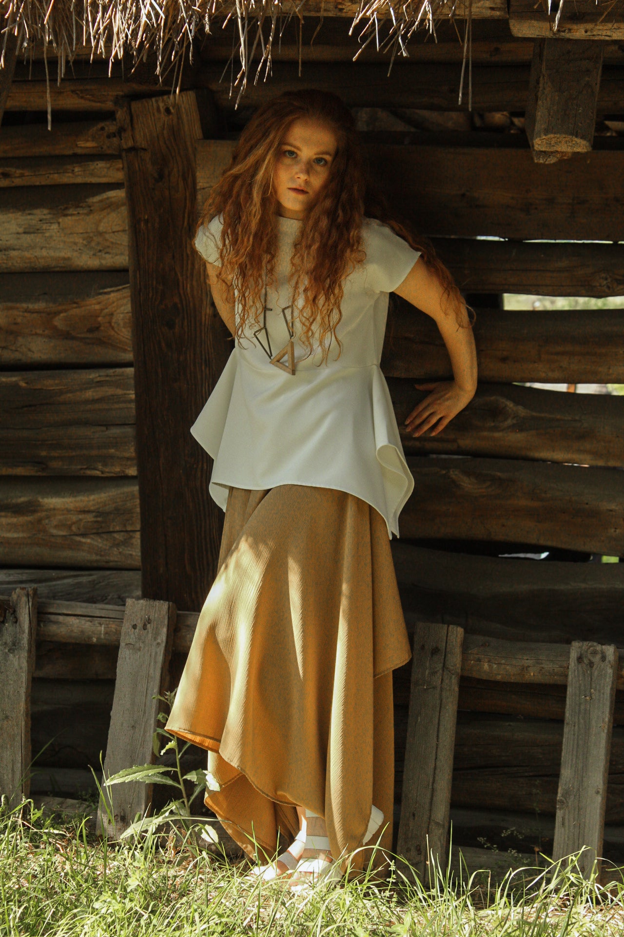 Rectangular Handkerchief Hem Skirt