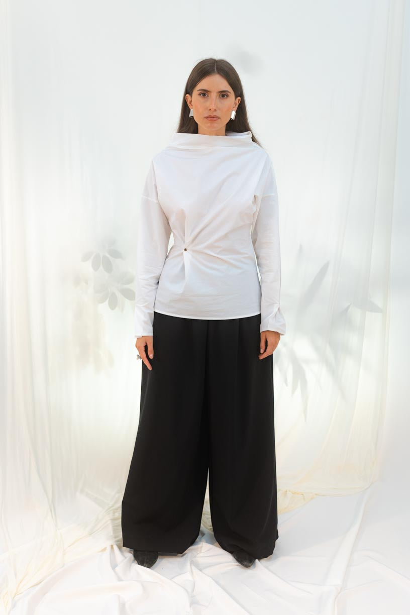 Geometric shirt with snaps