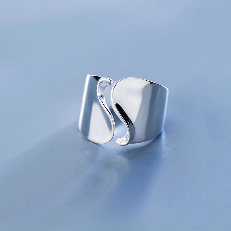 Negative Space sterling silver ring.
