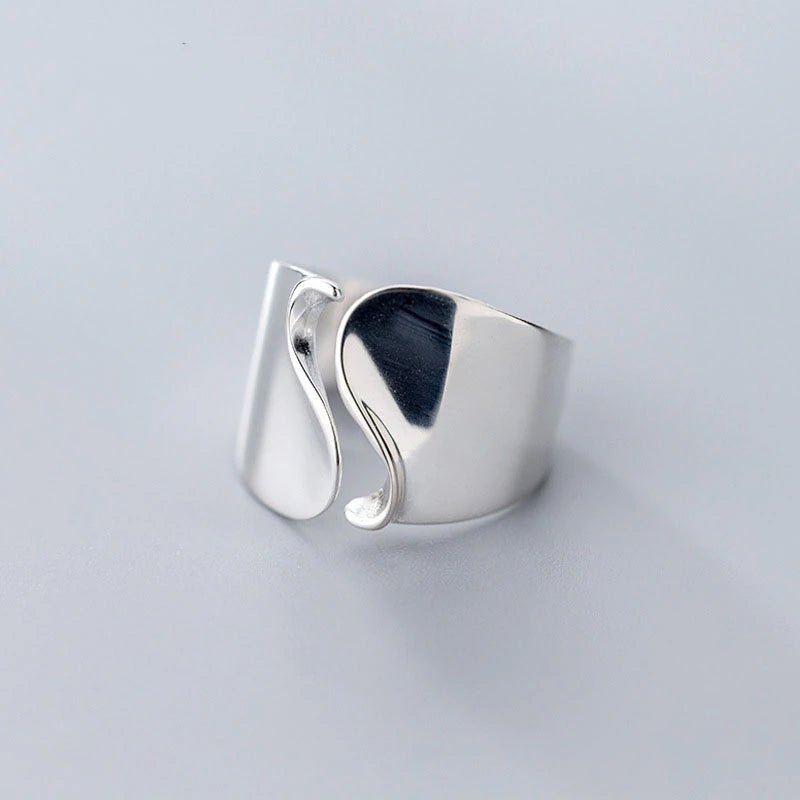 Negative Space sterling silver ring.