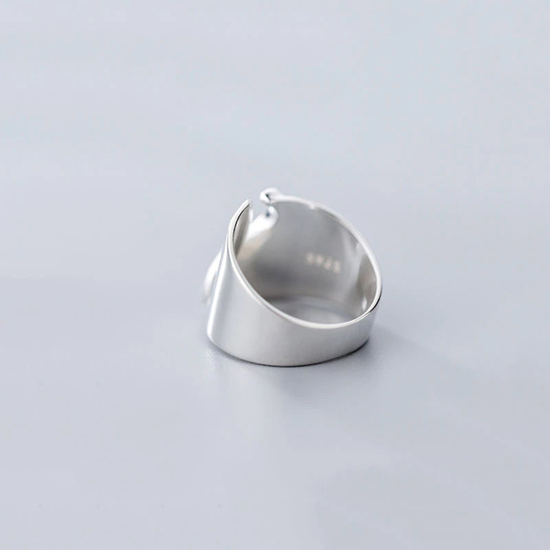 Negative Space sterling silver ring.