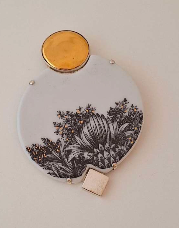 Brooch with Garden Detail and Small Mirror