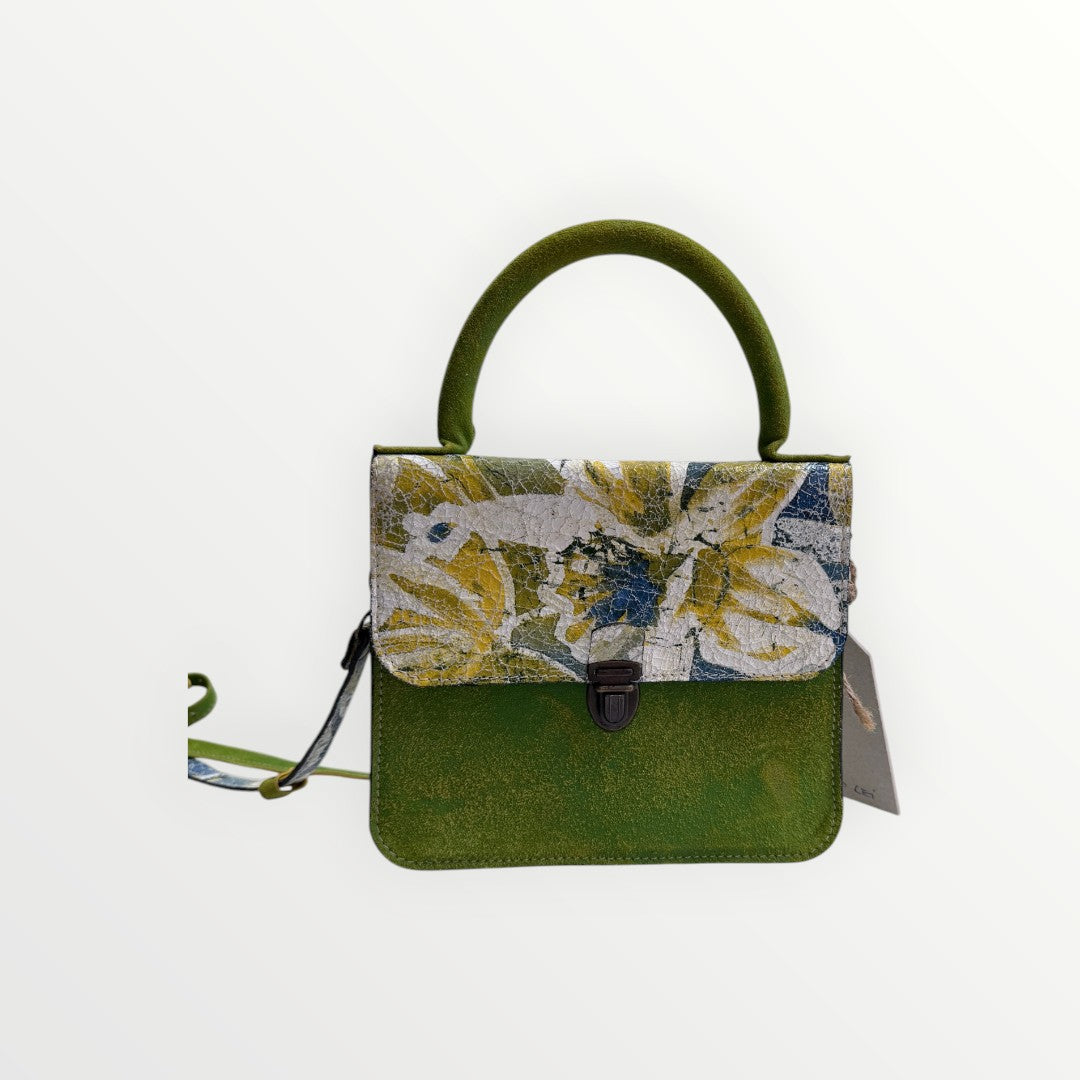 Small Painted Leather Green Handbag