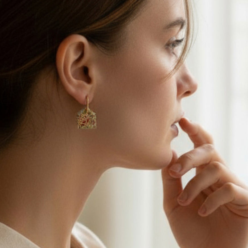 “Spring is in the Air” Small Baroque House Earrings