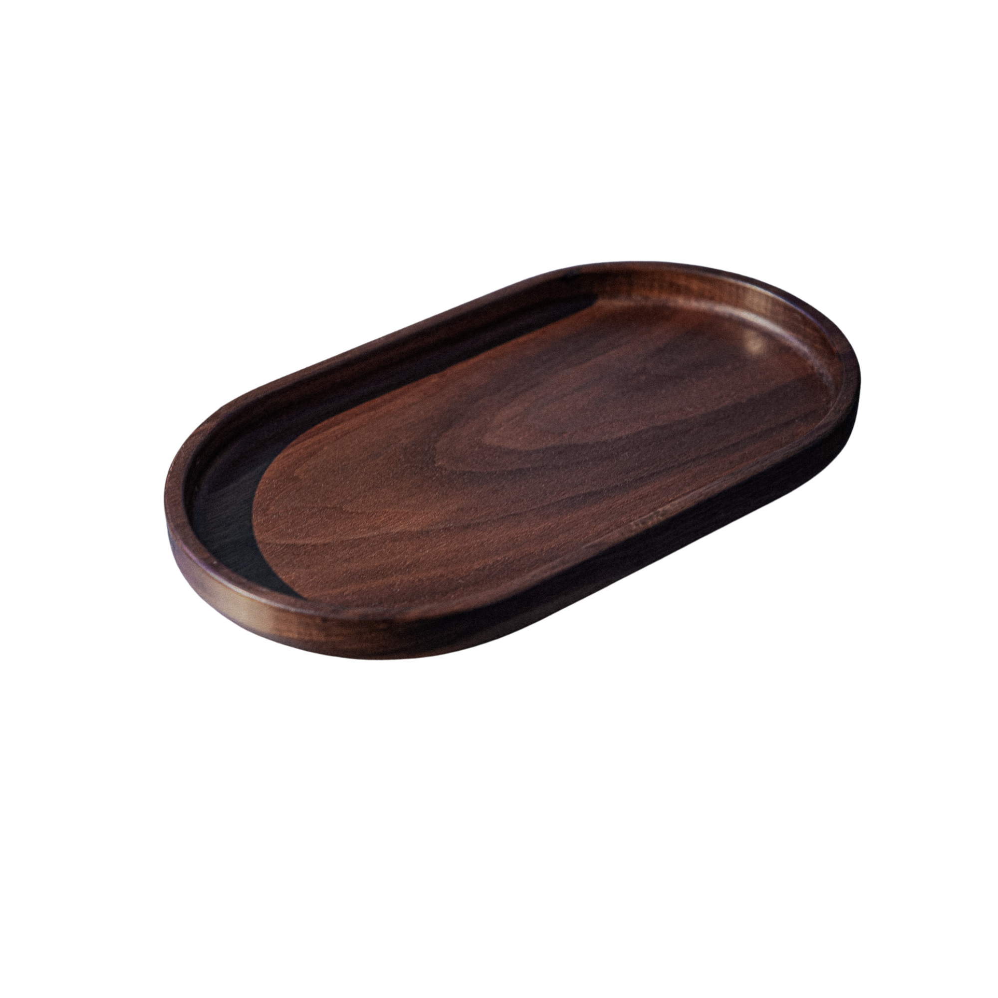 tray/ oval/ walnut