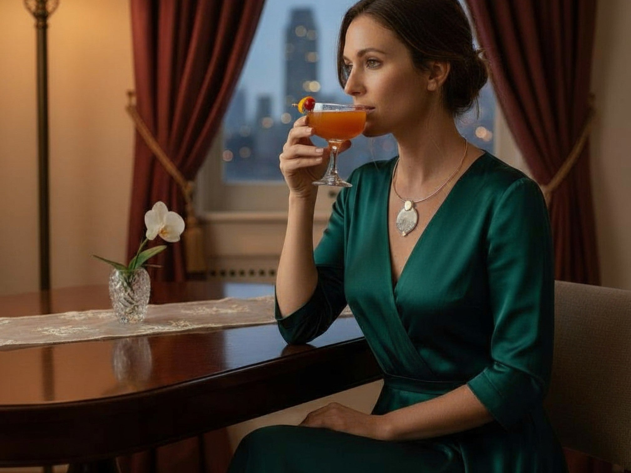 Brooch with Garden Detail and Small Mirror