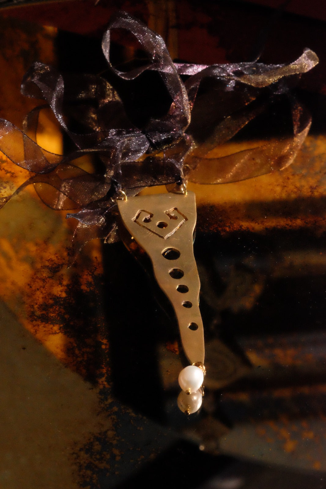 Brass necklace with hyperborean symbols