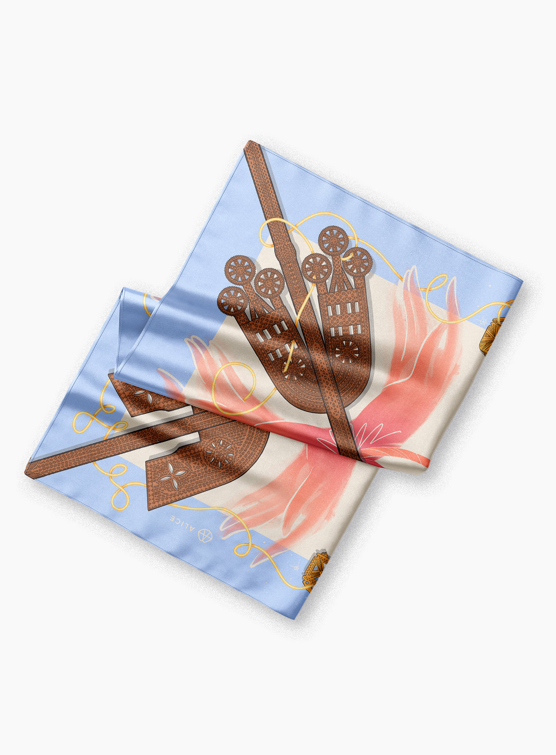 Wings Silk Twill Scarf 90×90 cm
