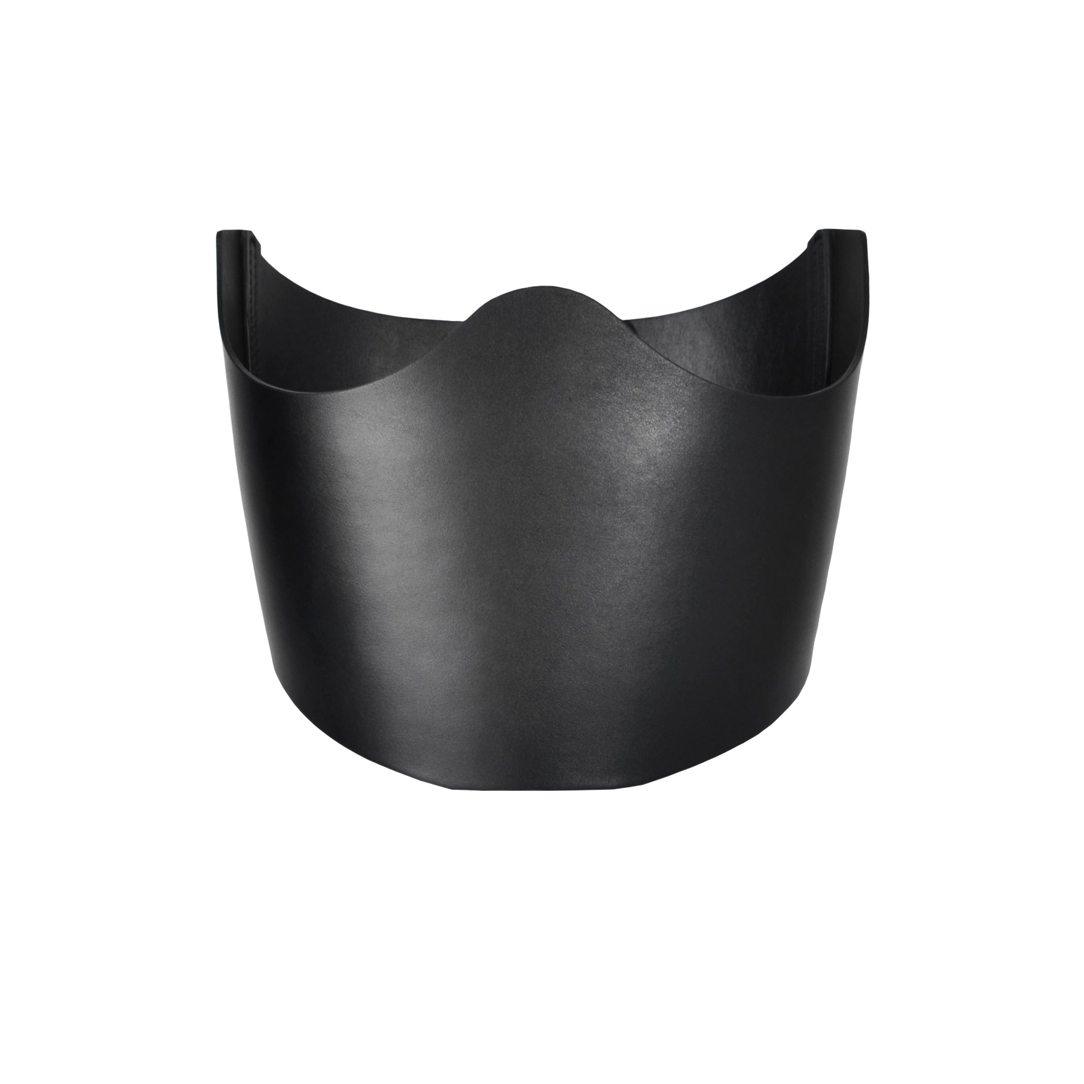 Front view of Black Leather Underbust Corset.