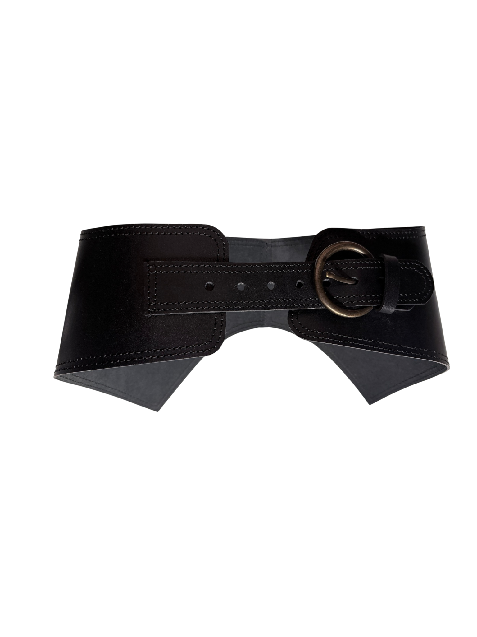 Black Leather Corset Waist Belt