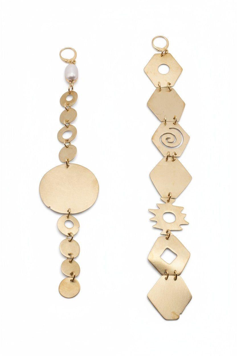 Brass earrings - Brancusi