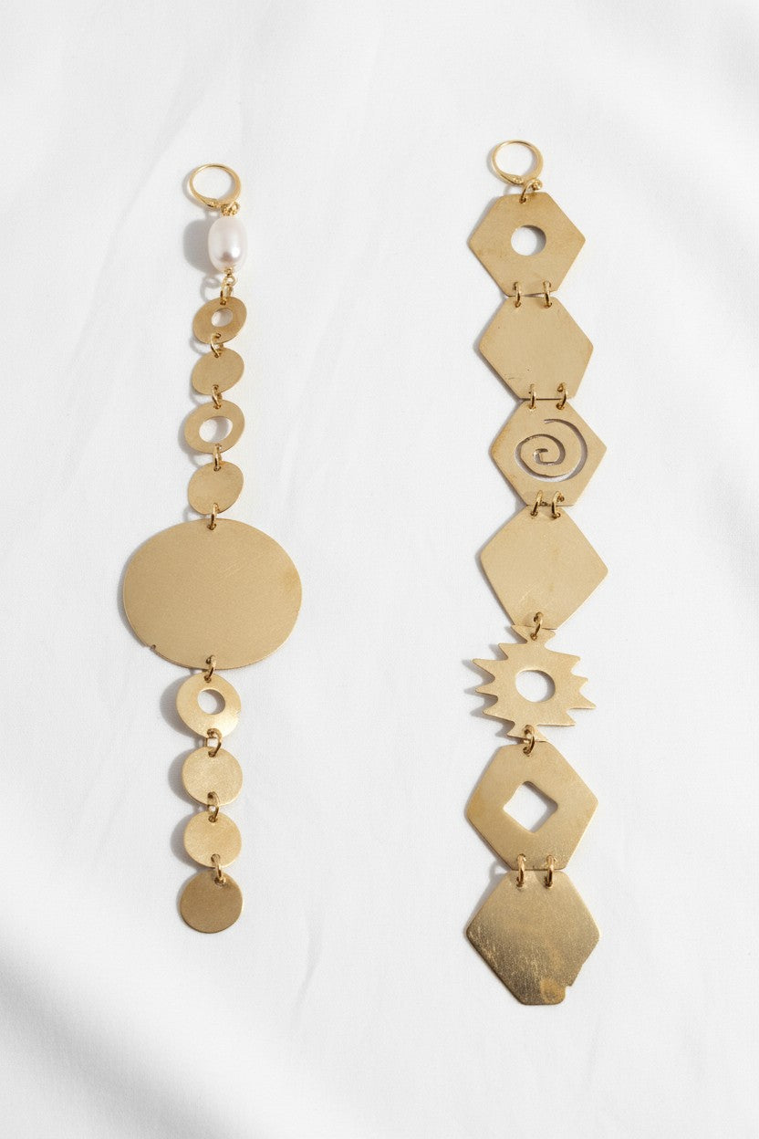 Brass earrings - Brancusi