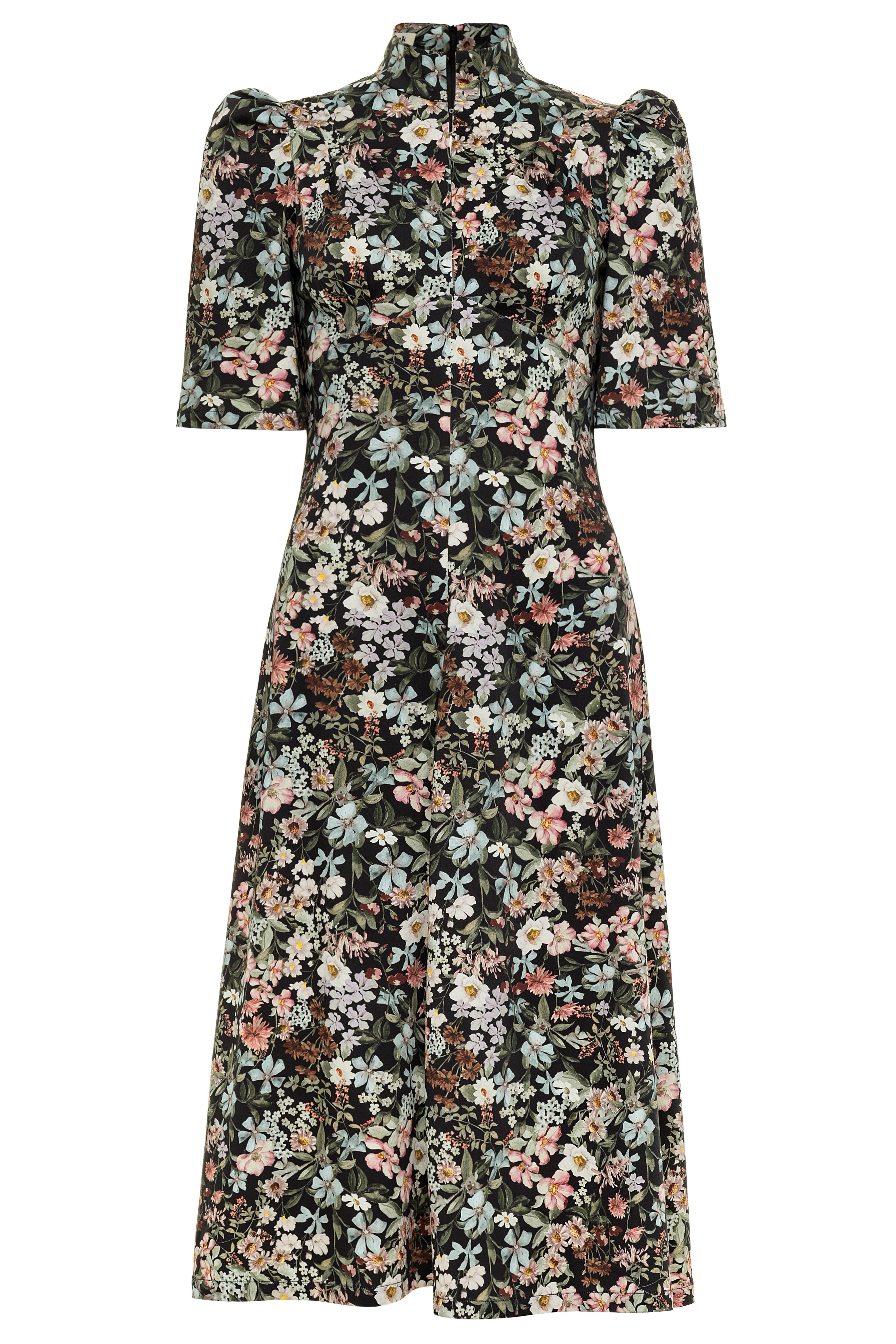 Esther Dress / Black Floral Cotton