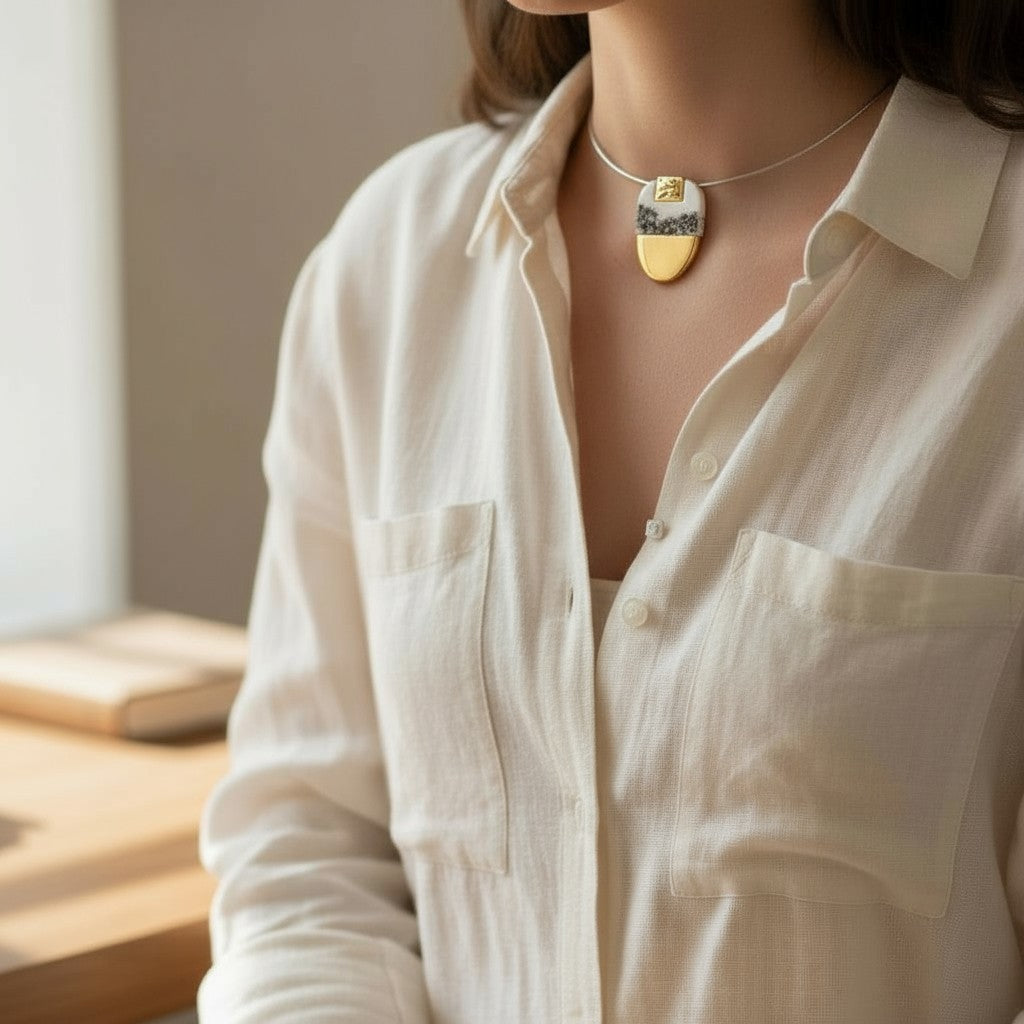 Brooch with Garden Detail and Birds
