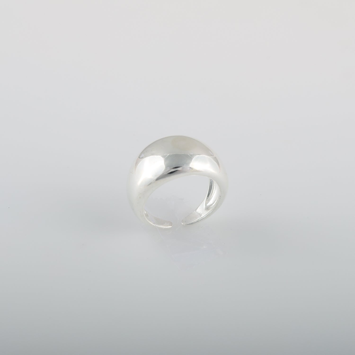 Minimalist dome ring in sterling silver.