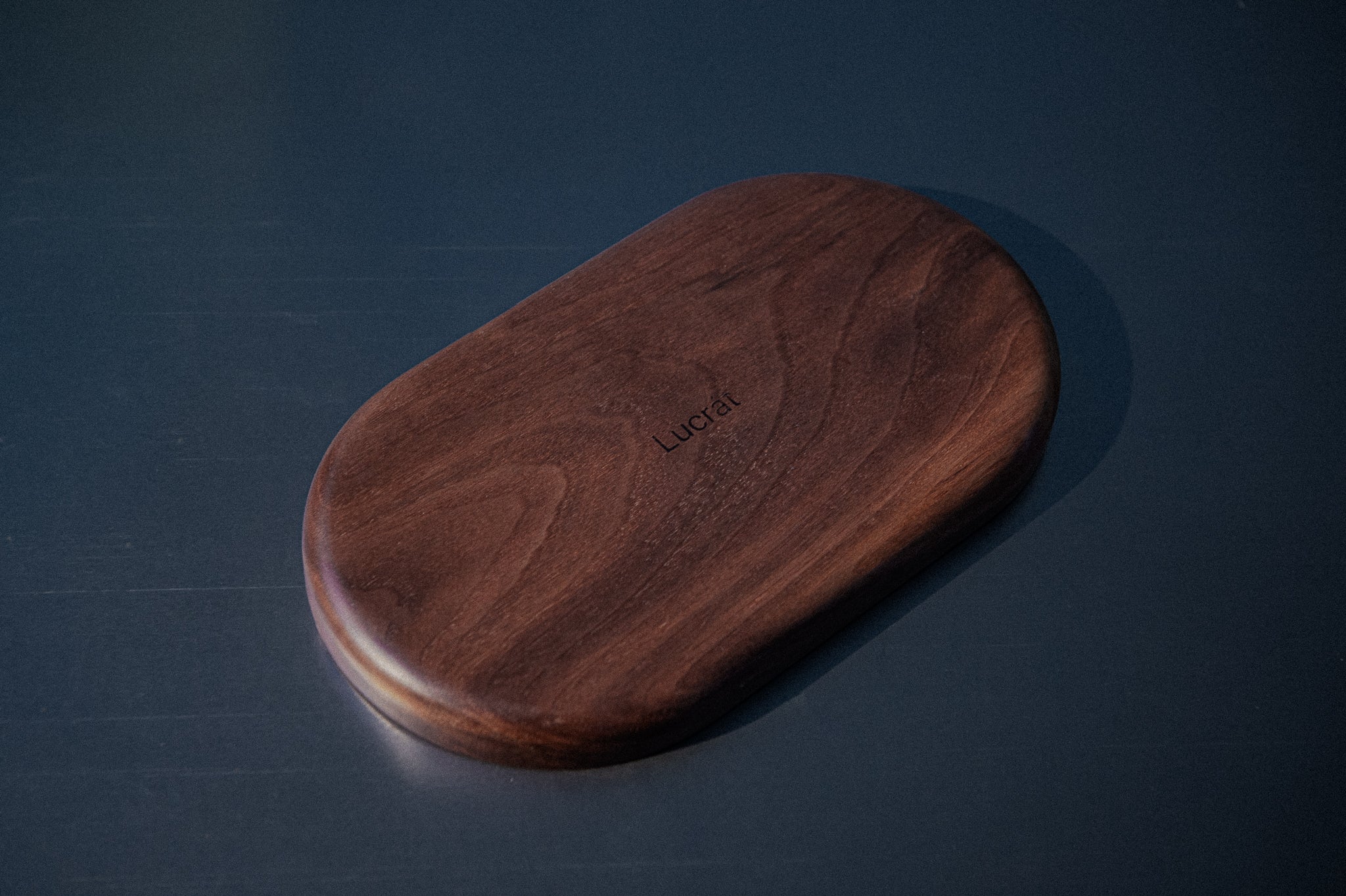 tray/ oval/ walnut