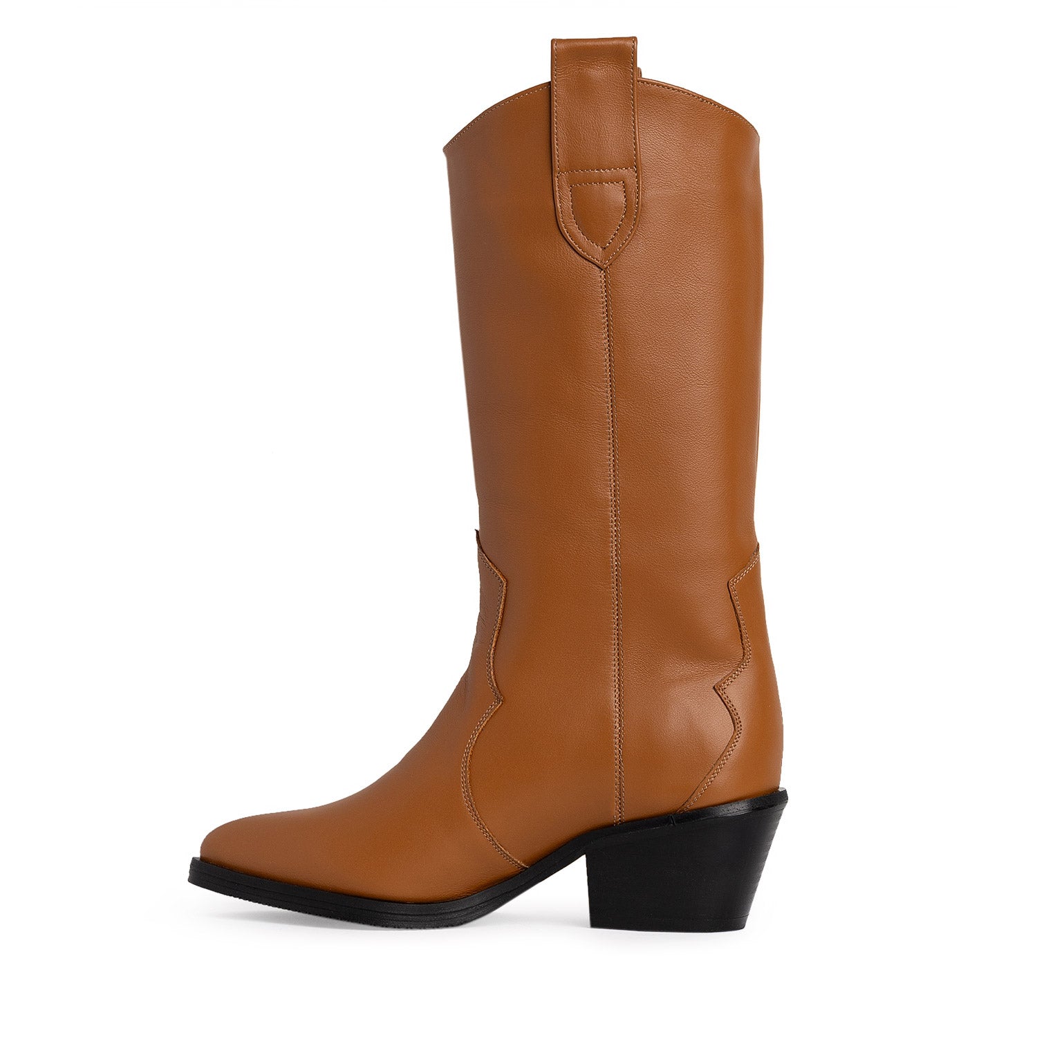 Effortless Poise Camel Nappa Leather Cowboy Boots