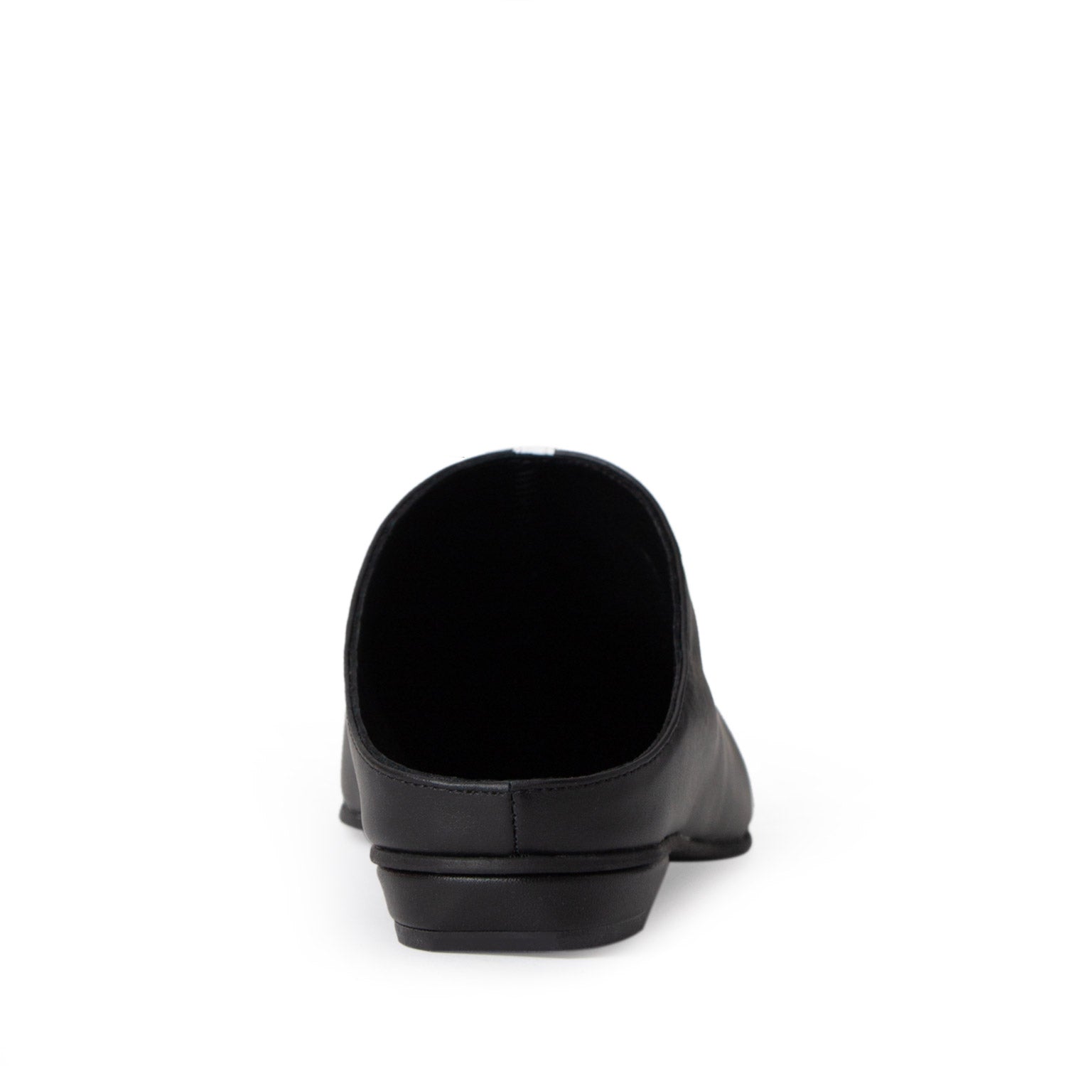 Horiz-On Black&White Nappa Leather Flat Mules