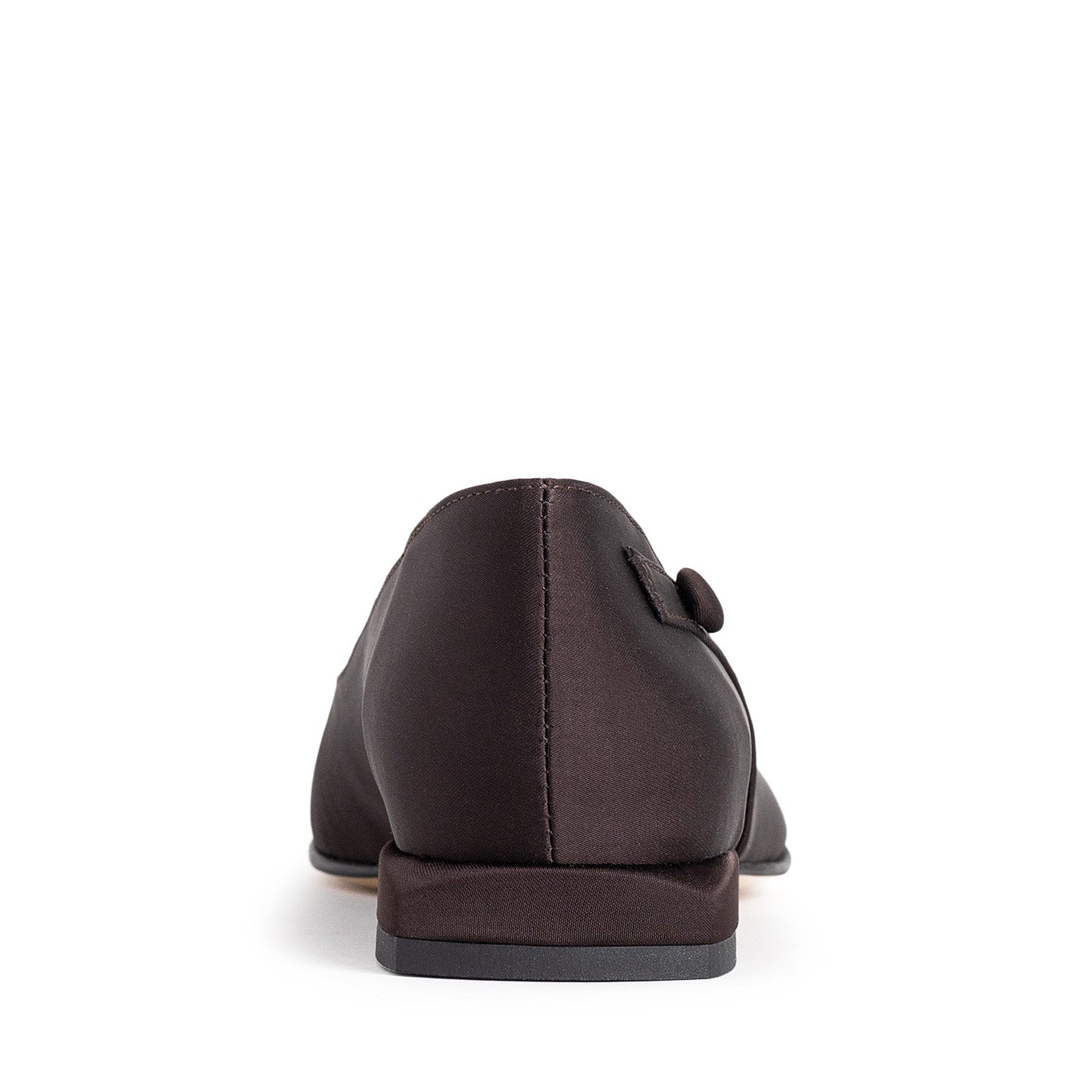 Linea Intima Espresso Brown Satin Flat Shoes
