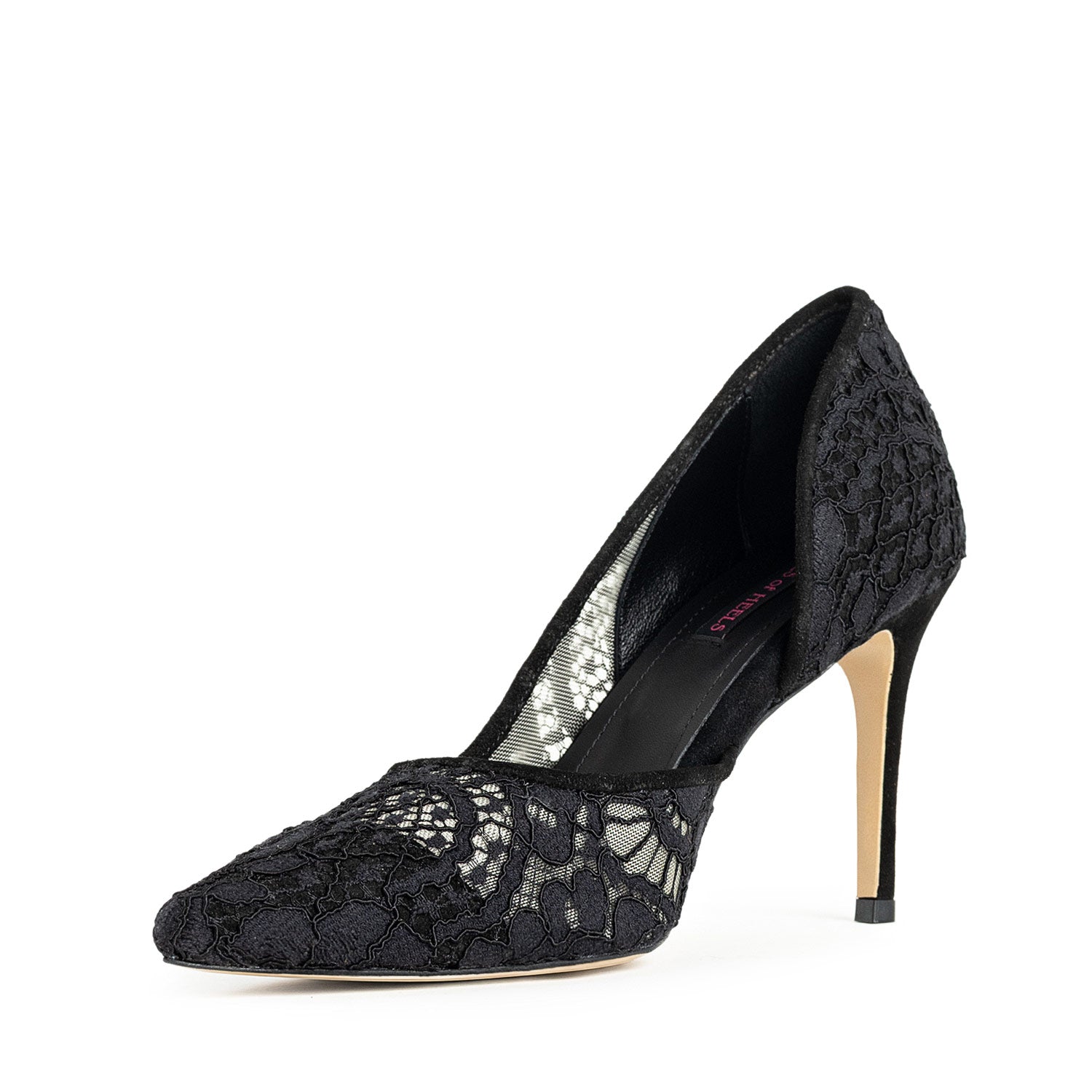 Éthérée Black Lace Stiletto Shoes