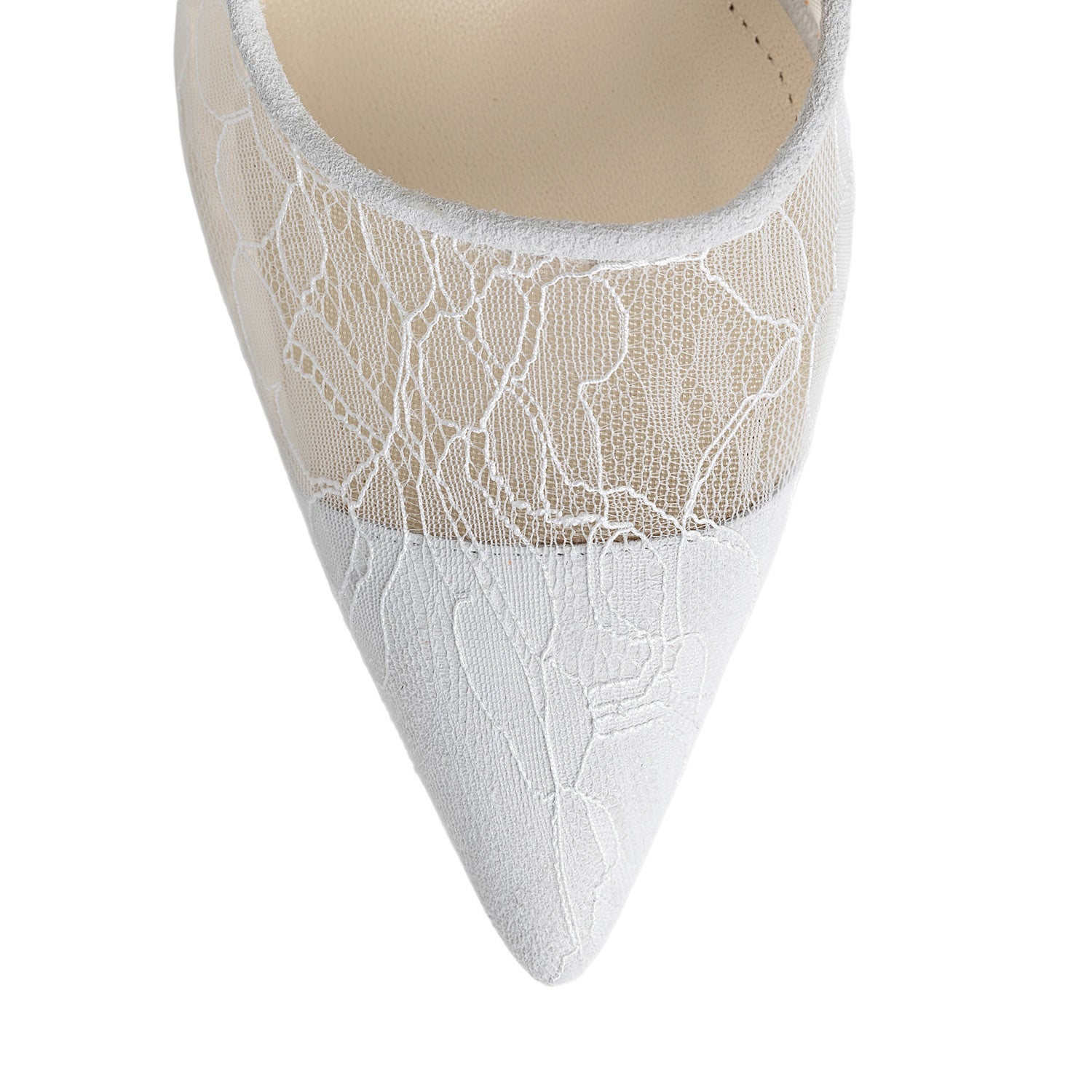 Éthérée White Lace Stiletto Shoes