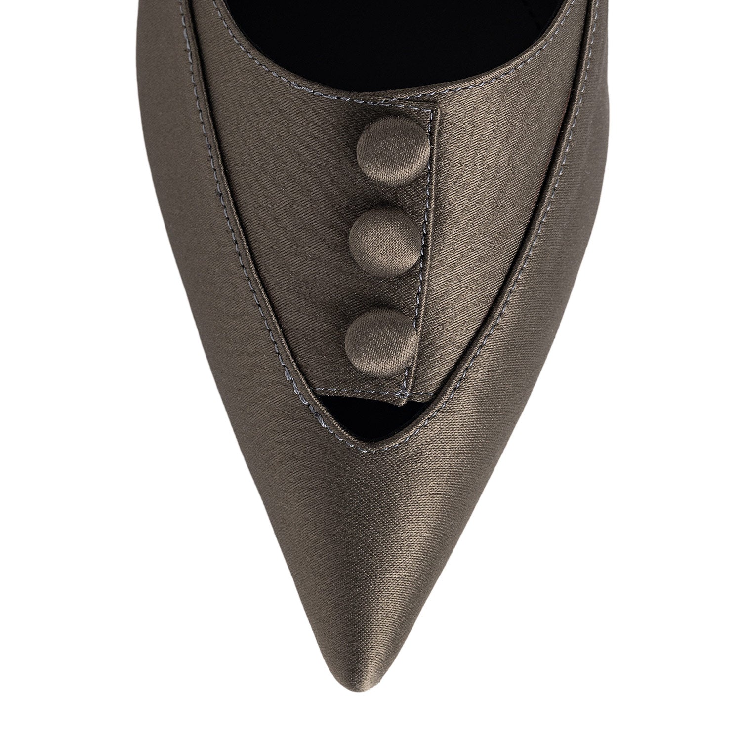 Rito Privato Dark Olive Satin Stiletto Shoes