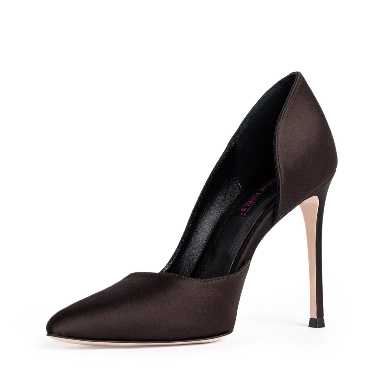 Timeless Desire Espresso Brown Satin Stiletto Shoes