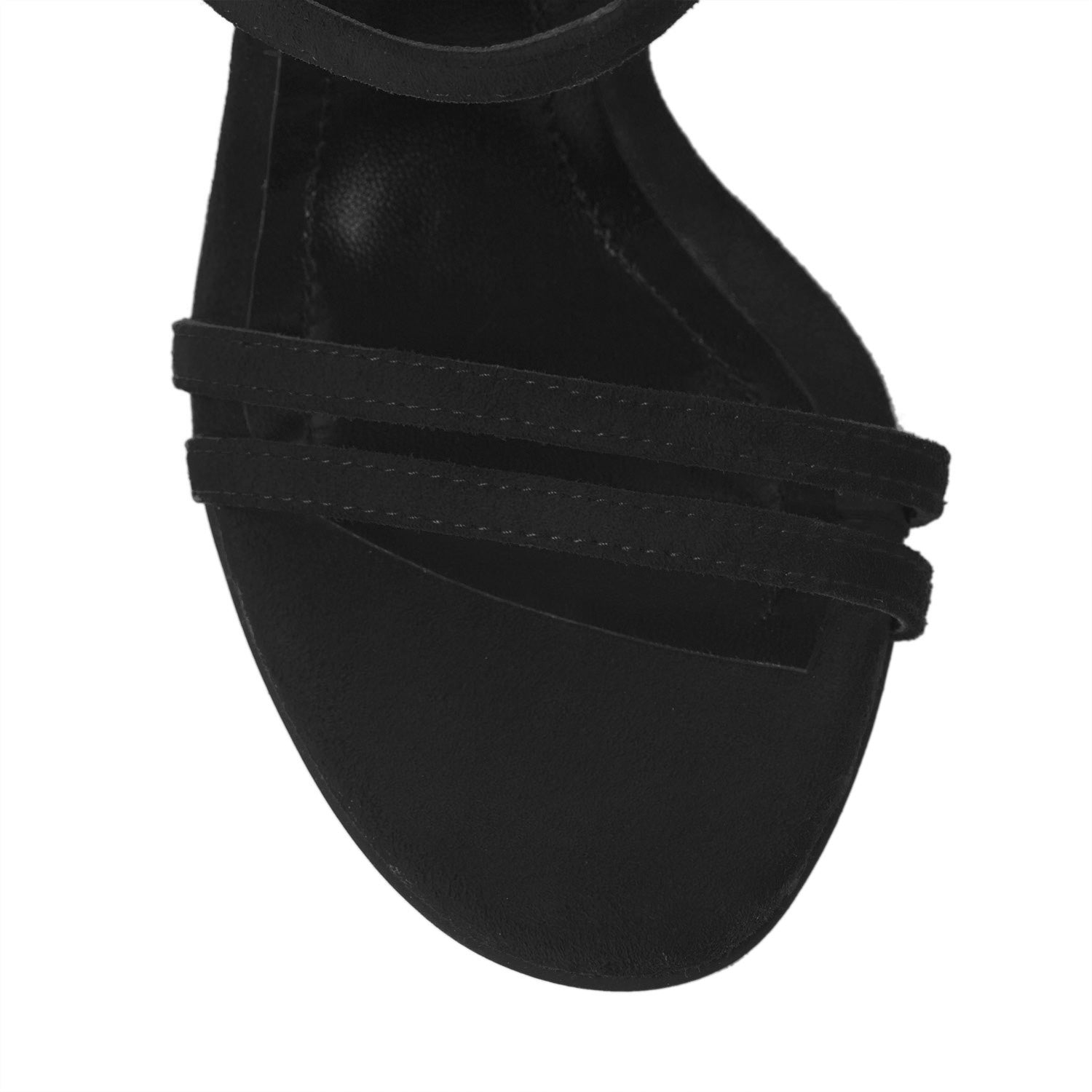Mirror Mirror On The Wall Black Suede Sandals