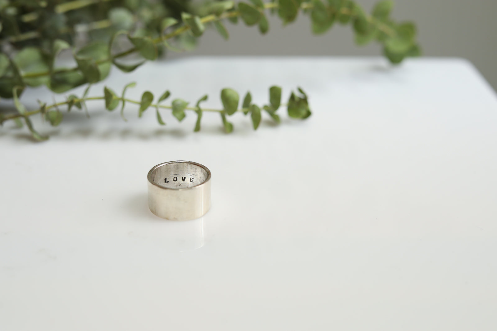 Sterling Silver Wide Love Ring