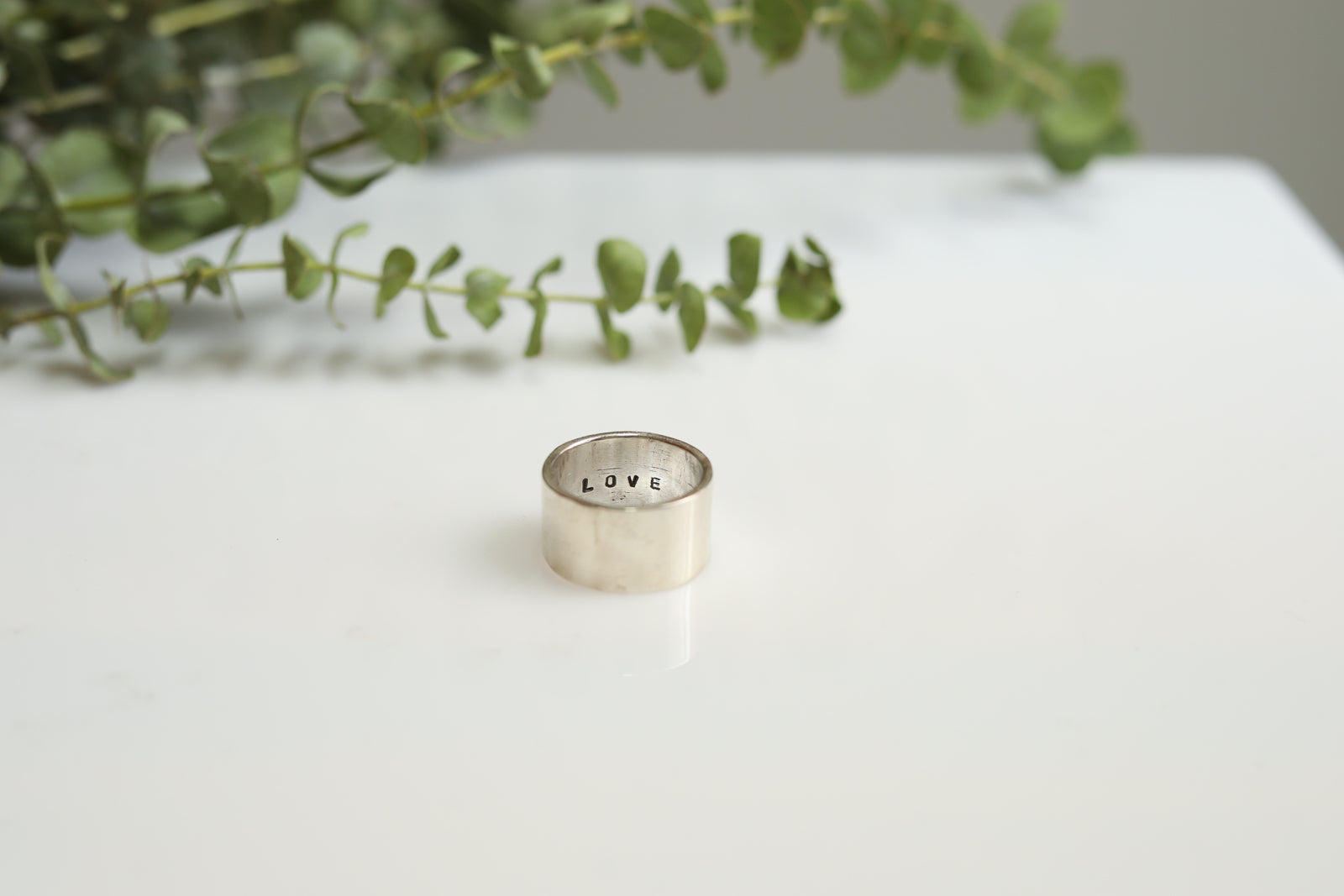 Sterling Silver Wide Love Ring