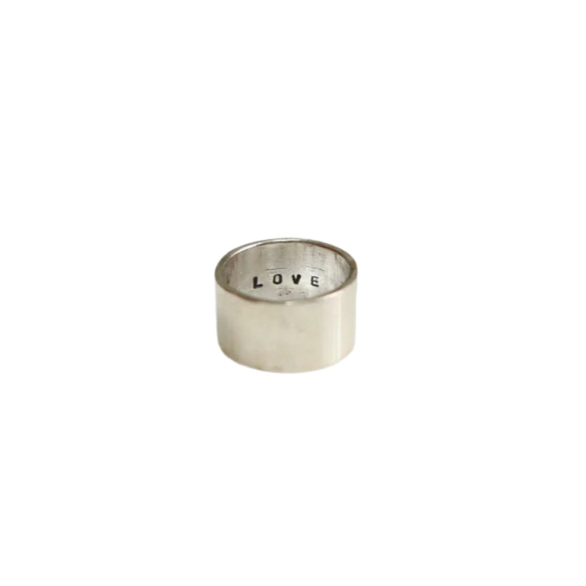 Sterling Silver Wide Love Ring