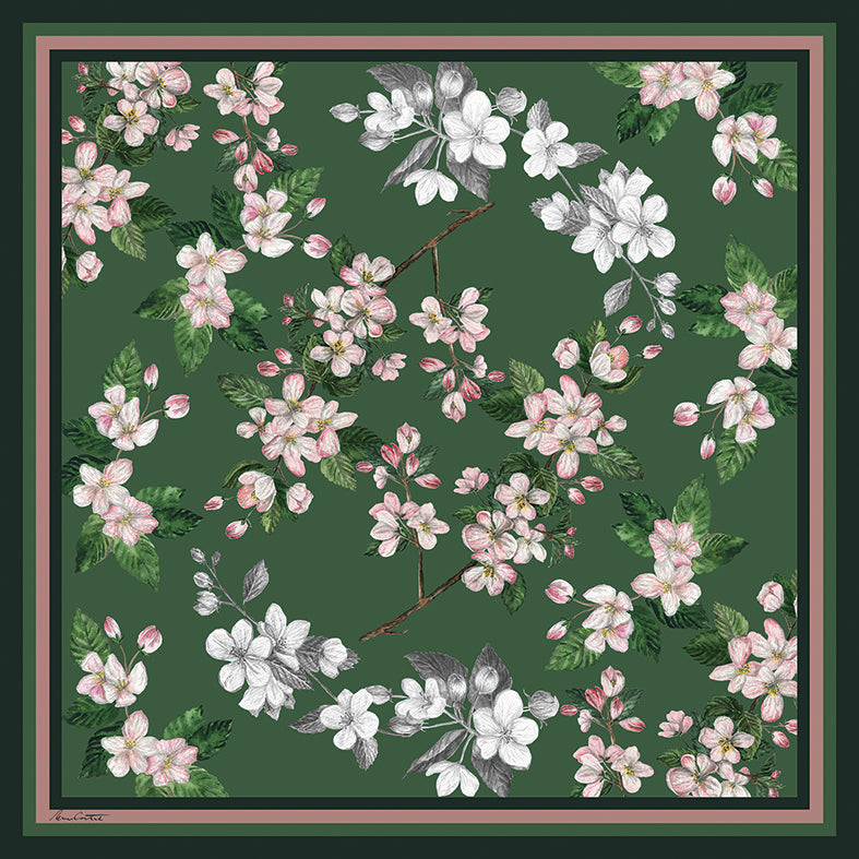 Apple Blossom Silk Scarf