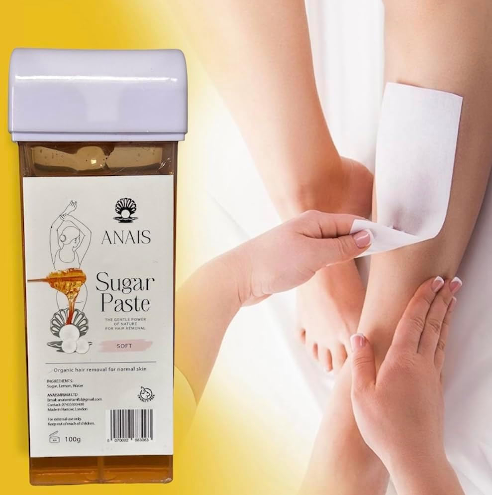 Sugar Paste Roll-On Wax Cartridge for Hair Removal 100g Roller Depilatory Wax for Body Legs Arms Armpit Bikini Hair Removal Professional or Home Uses