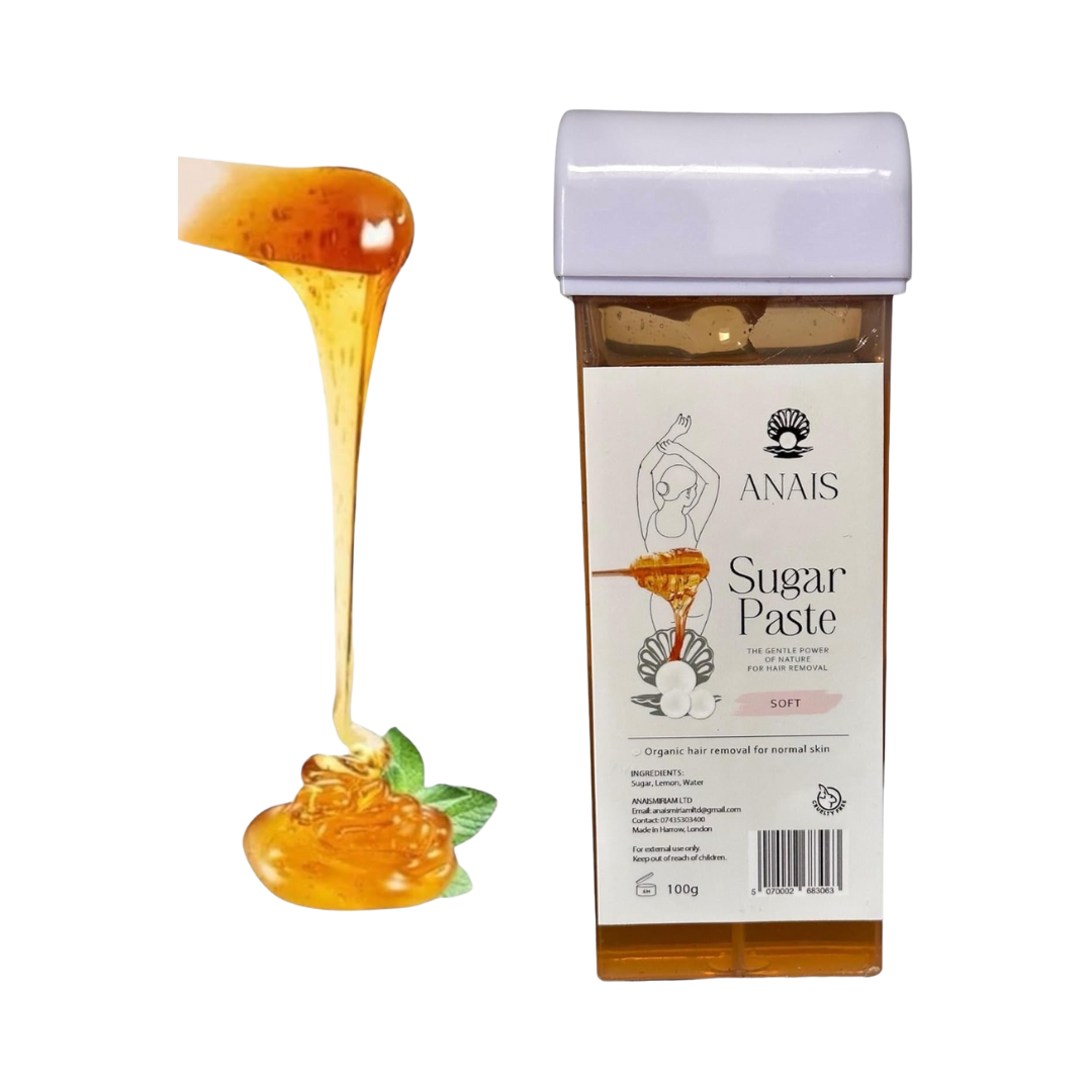 Sugar Paste Roll-On Wax Cartridge for Hair Removal 100g Roller Depilatory Wax for Body Legs Arms Armpit Bikini Hair Removal Professional or Home Uses