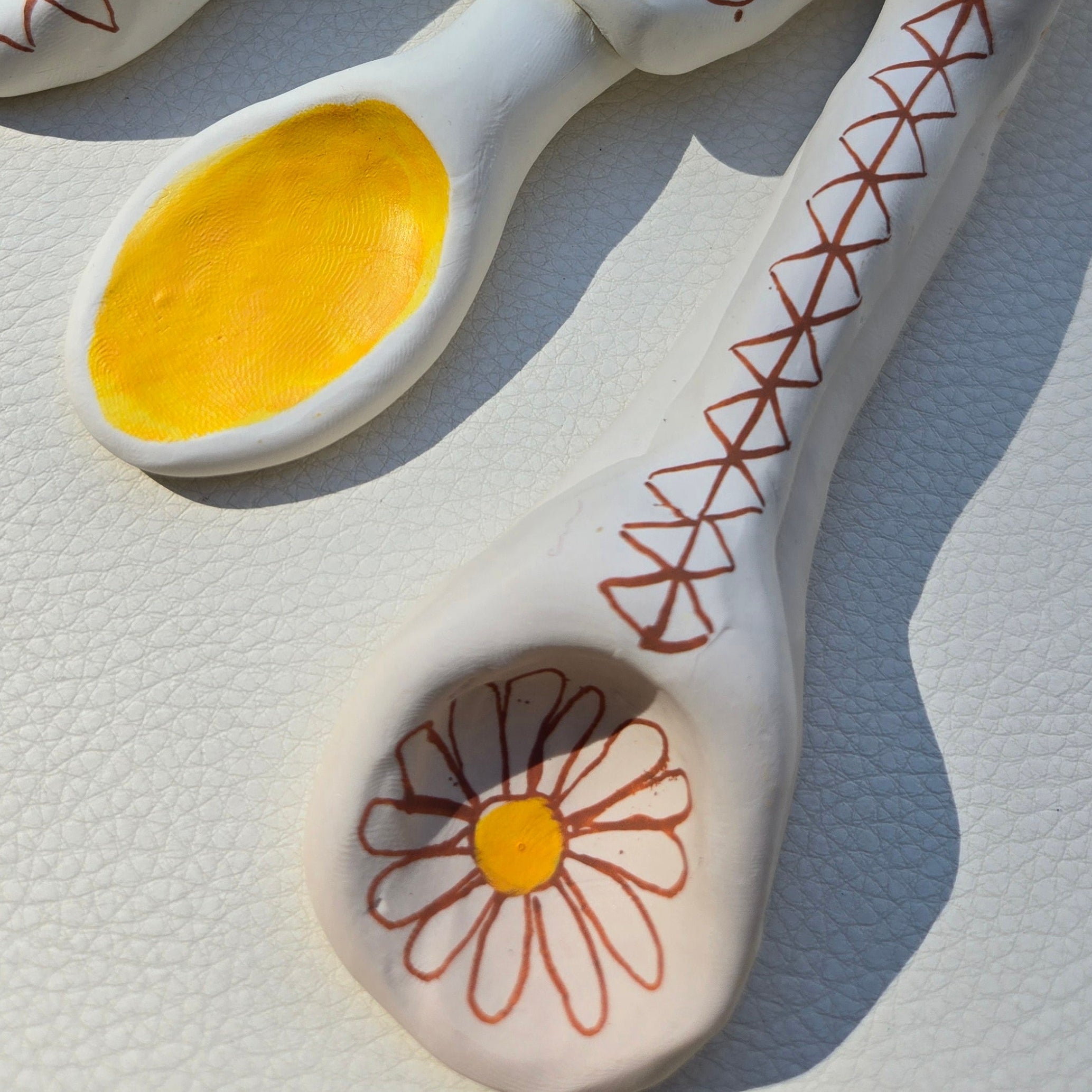 Decorative White Ceramic Spoons – Set of 4