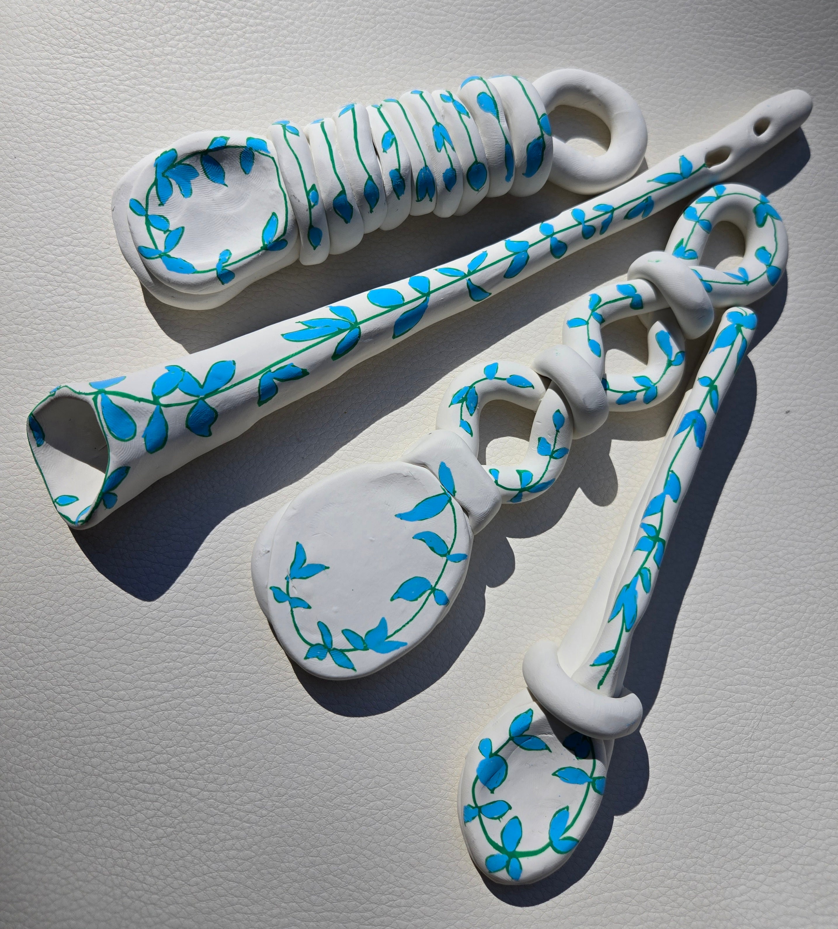 Decorative White Ceramic Spoons – Set of 4