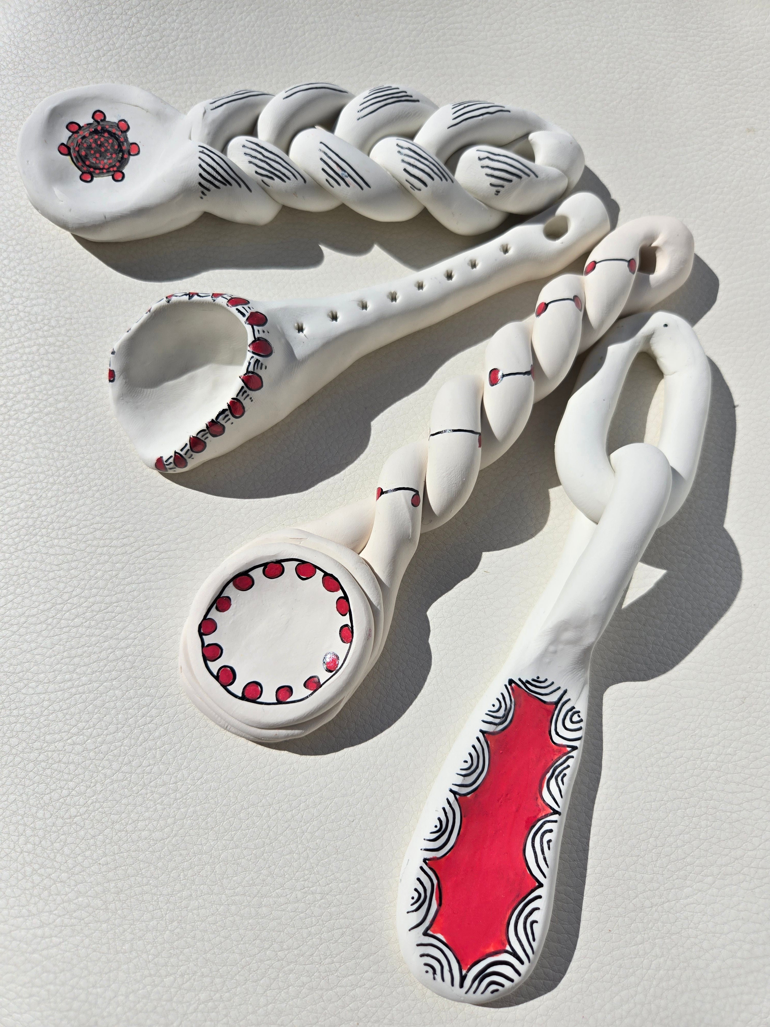 Decorative White Ceramic Spoons – Set of 4