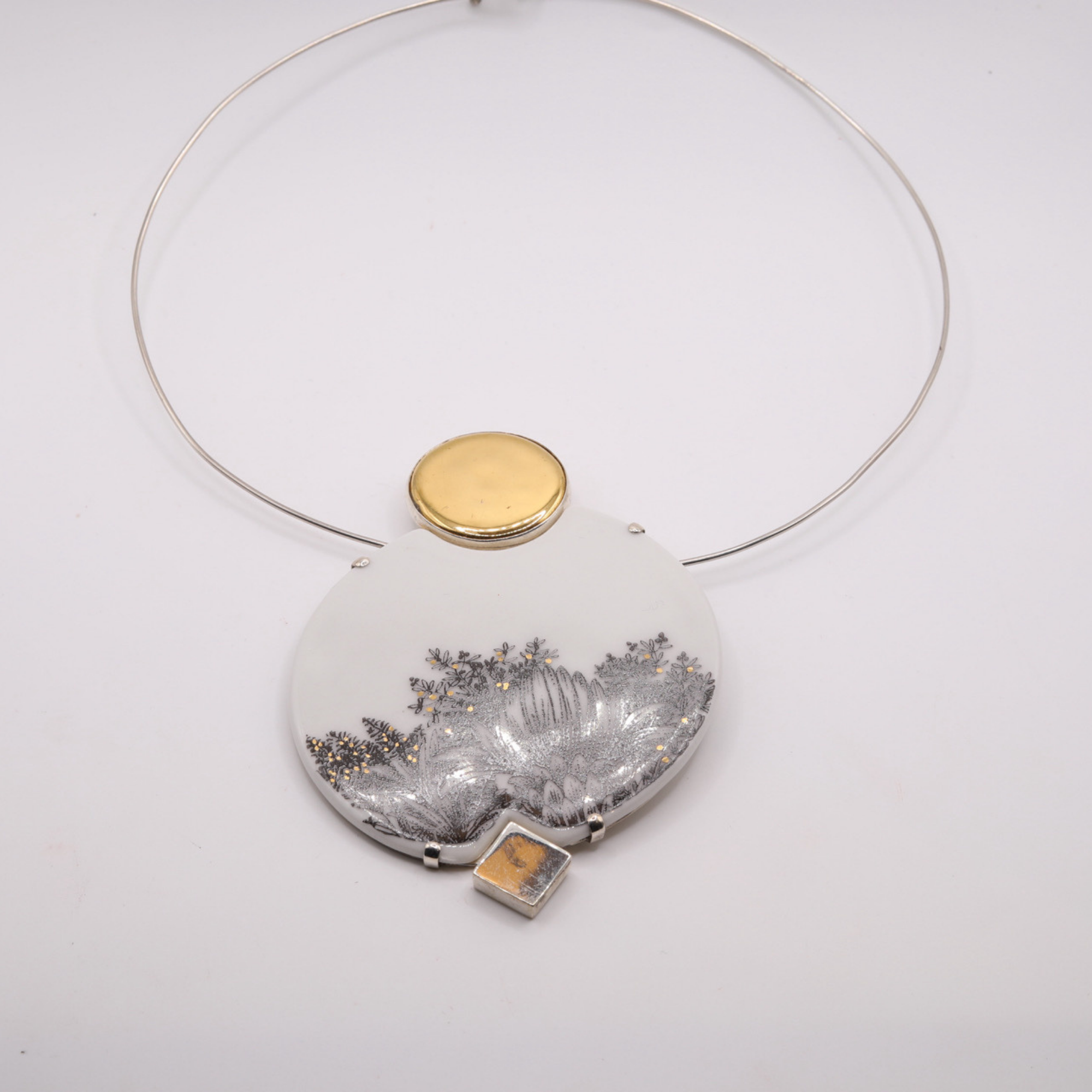 Brooch with Garden Detail and Small Mirror