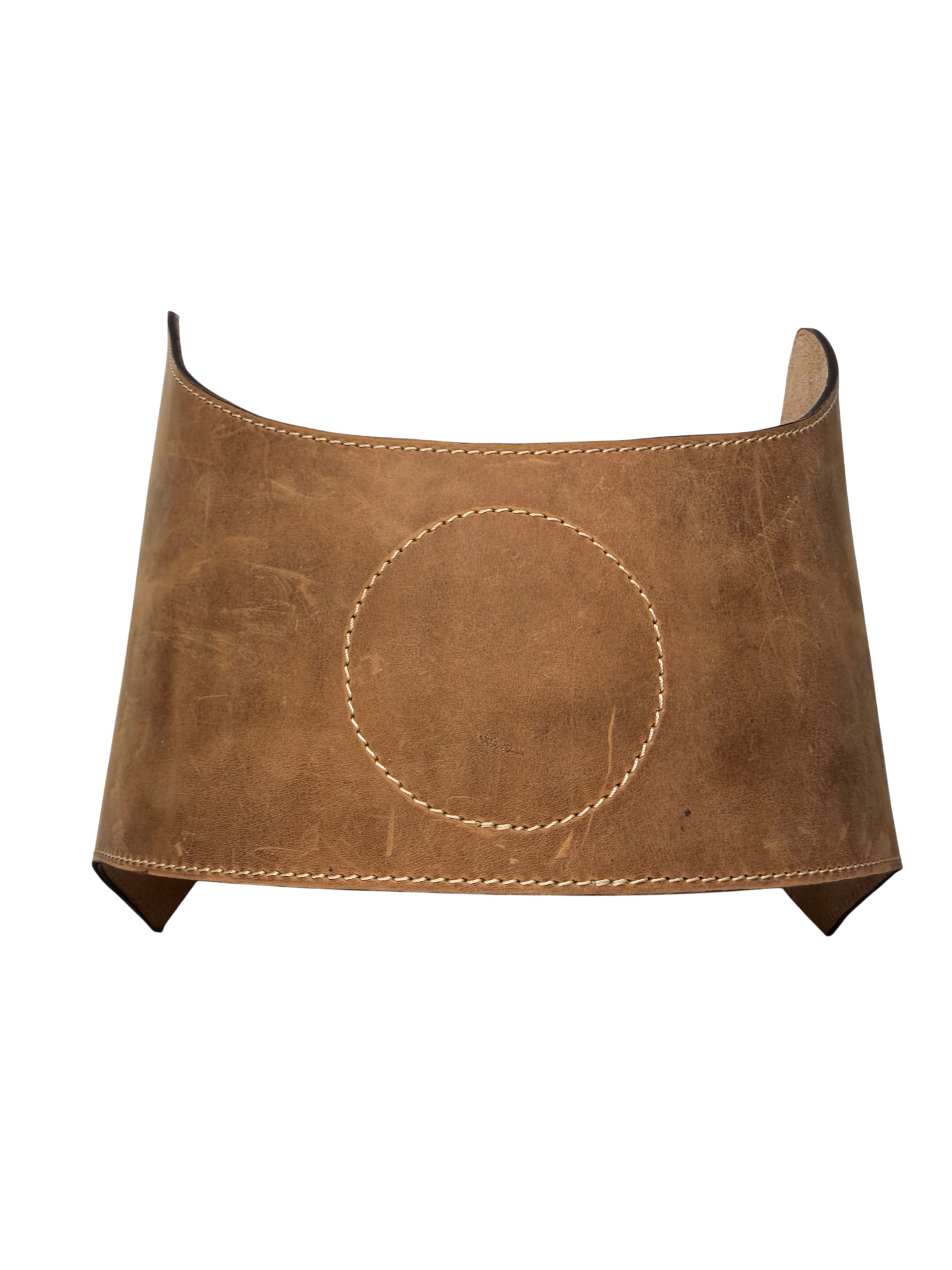 Wide Leather Brown Corset Belt