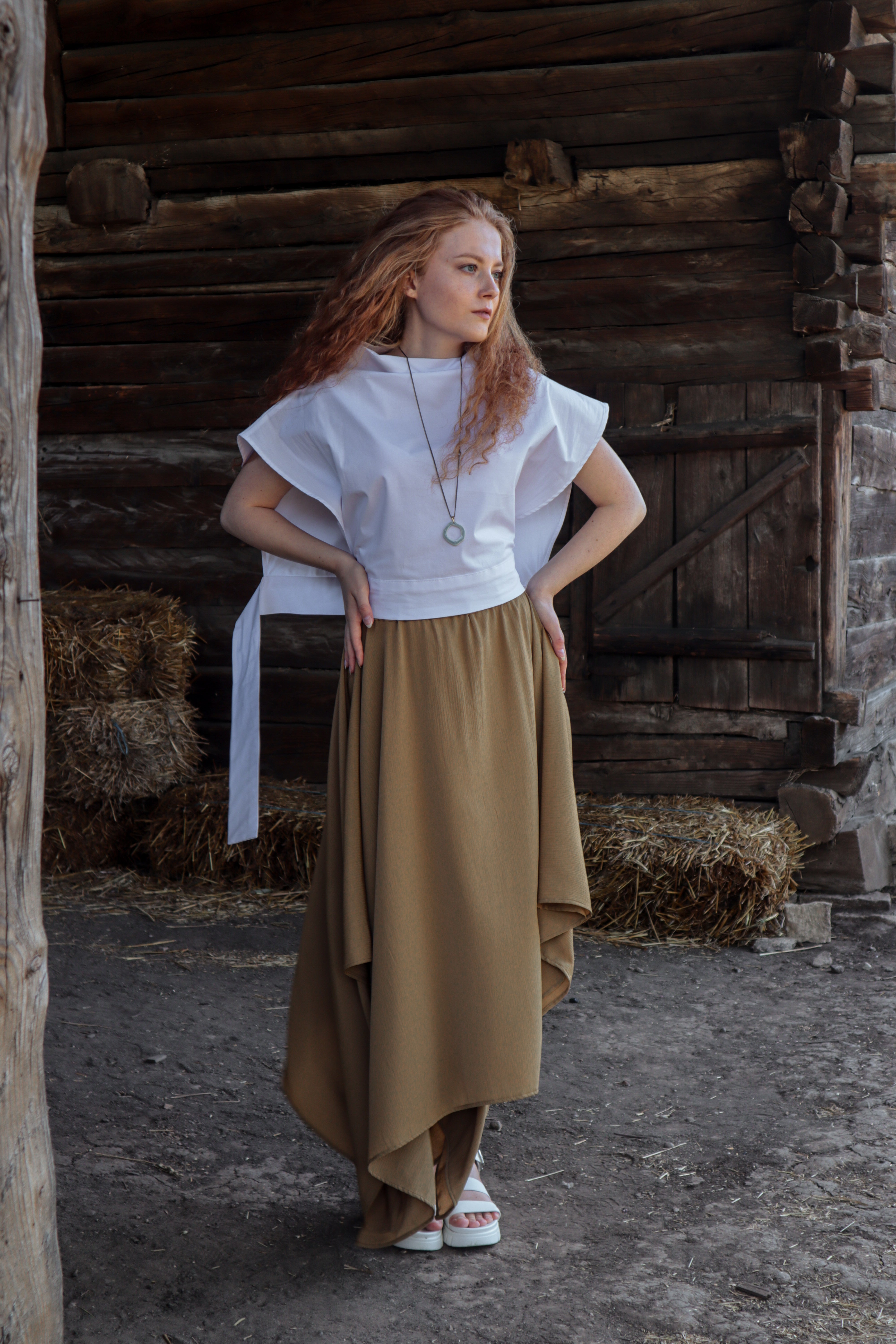 Rectangular Handkerchief Hem Skirt