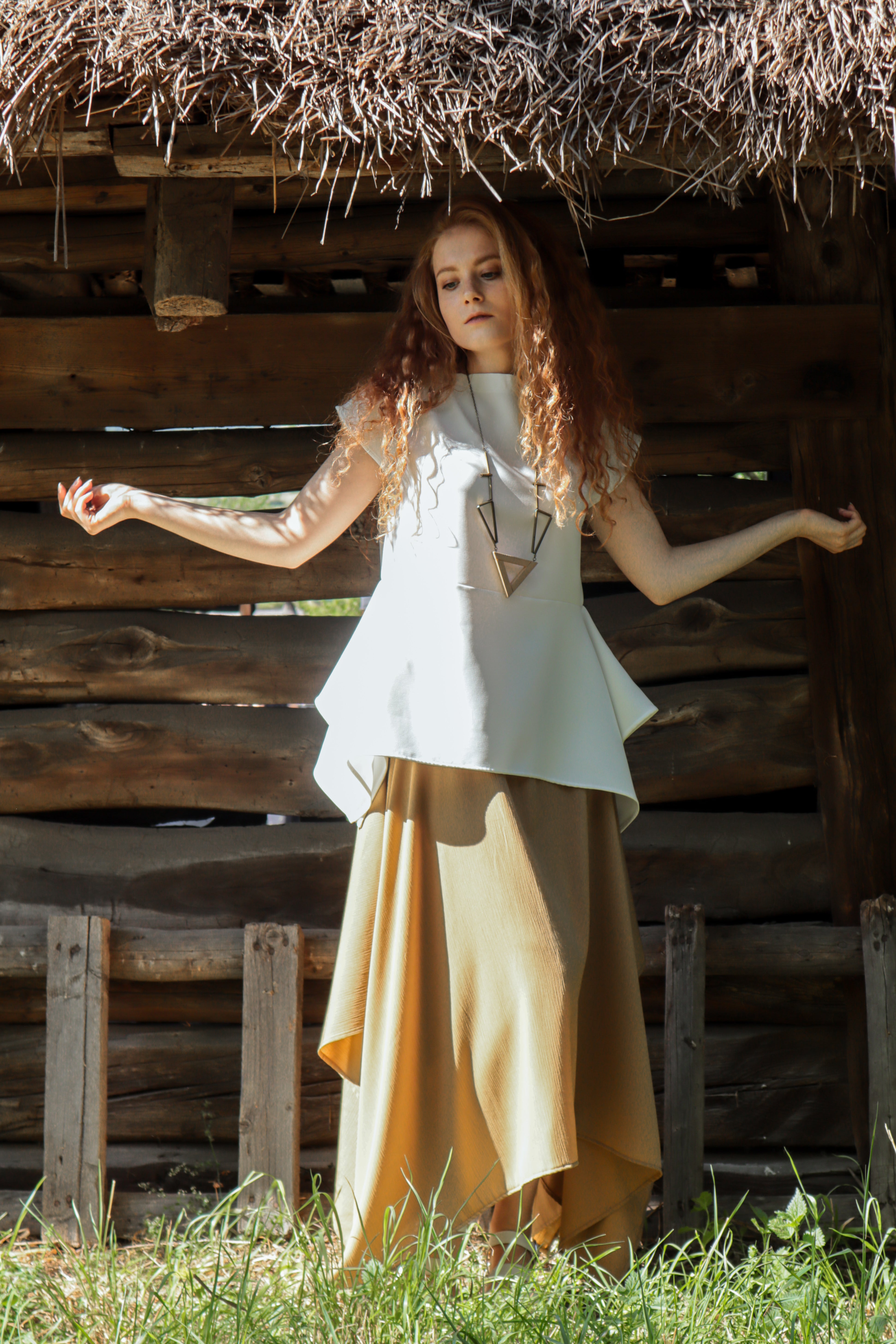 Rectangular Handkerchief Hem Skirt