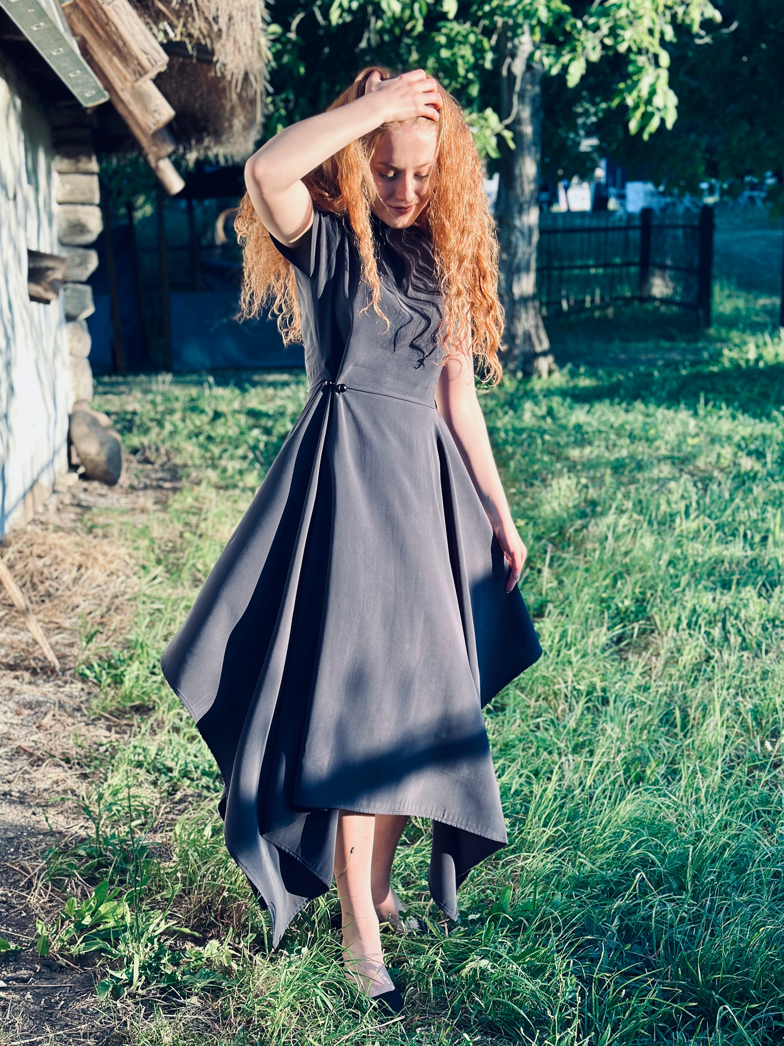 Vegan Silk Adjustable Waist Dress